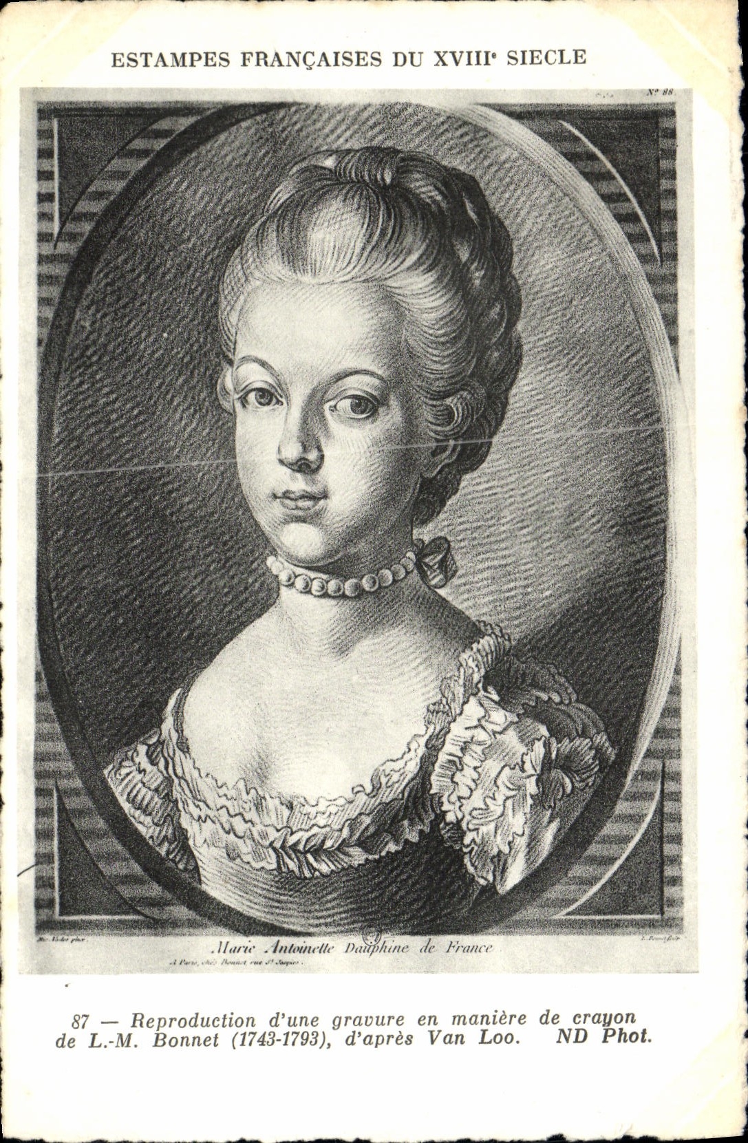 CPA Marie Antoinette Gravure de Bonnet d'apres Van Loo