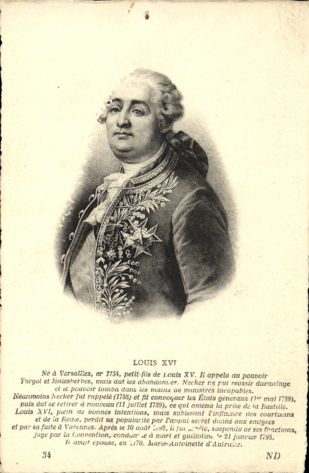 CPA Louis XVI roi de France