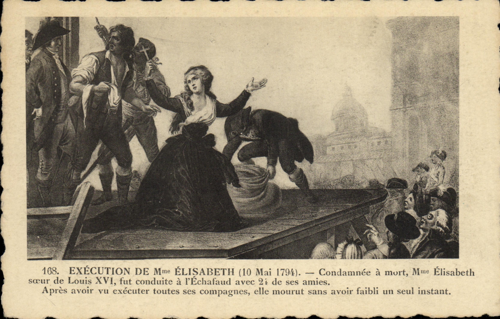 VINTAGE POSTCARD Execution of Mrs. Elisabeth May 10th, 1794