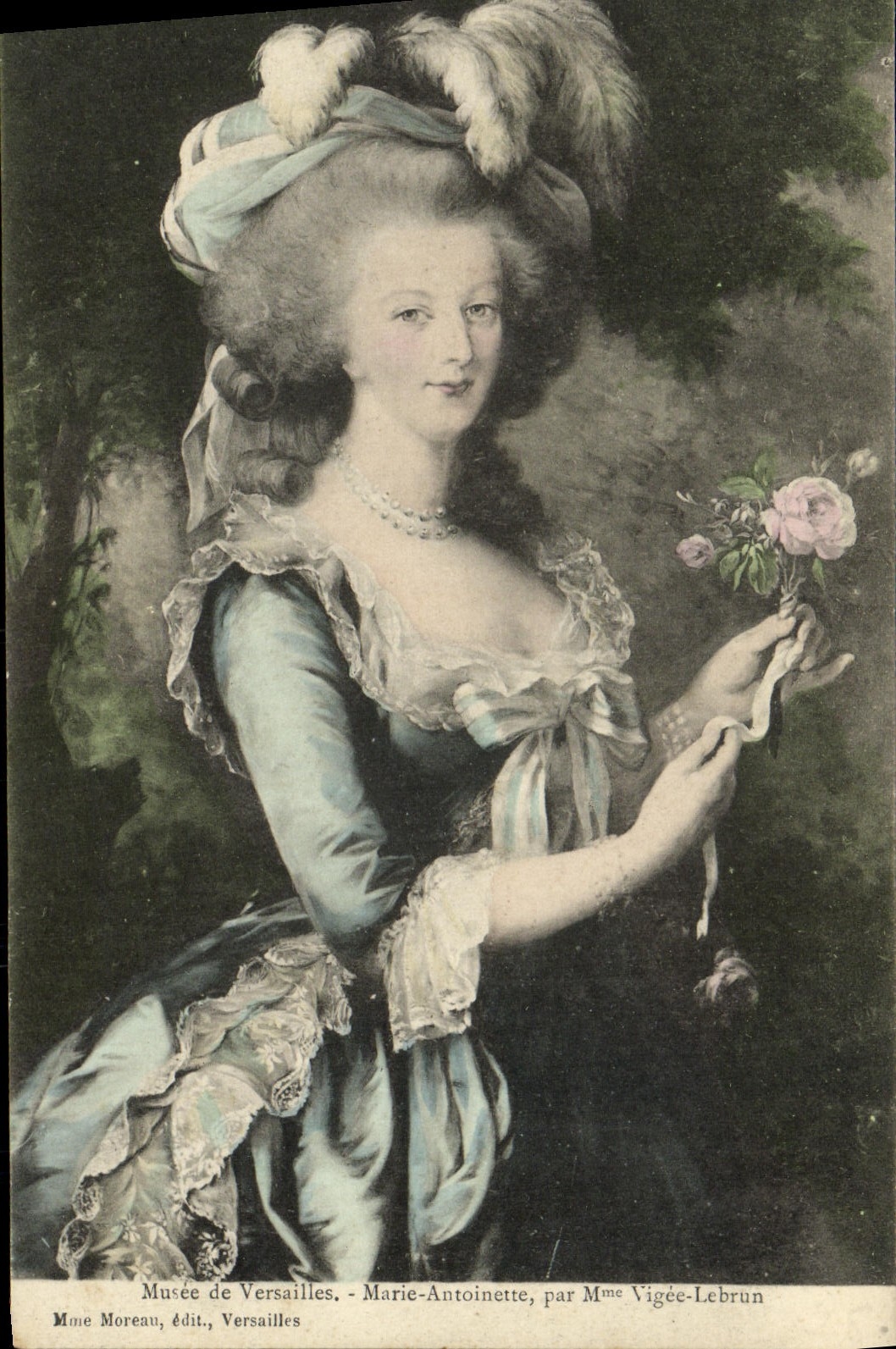 VINTAGE POSTCARD Drove of Versailles Marie Antoinette by Mrs. Vigee Lebrun