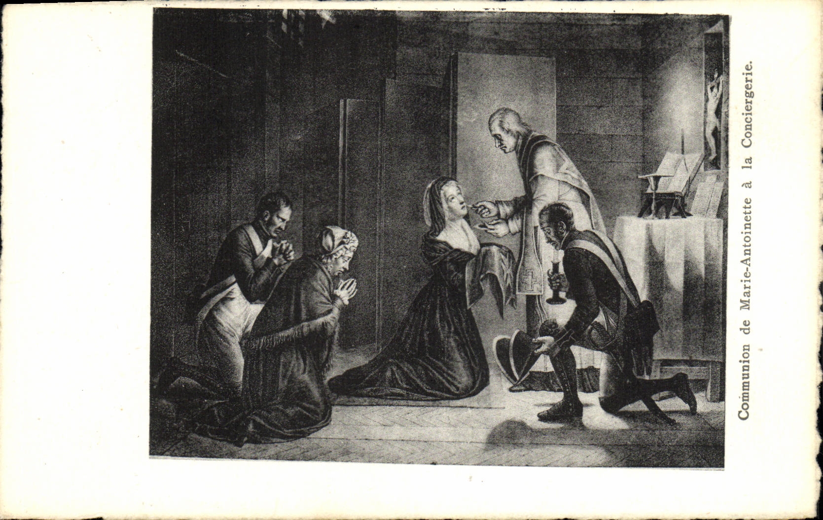 VINTAGE POSTCARD Communion of Marie Antoinette to the Paris Caretaker's lodge