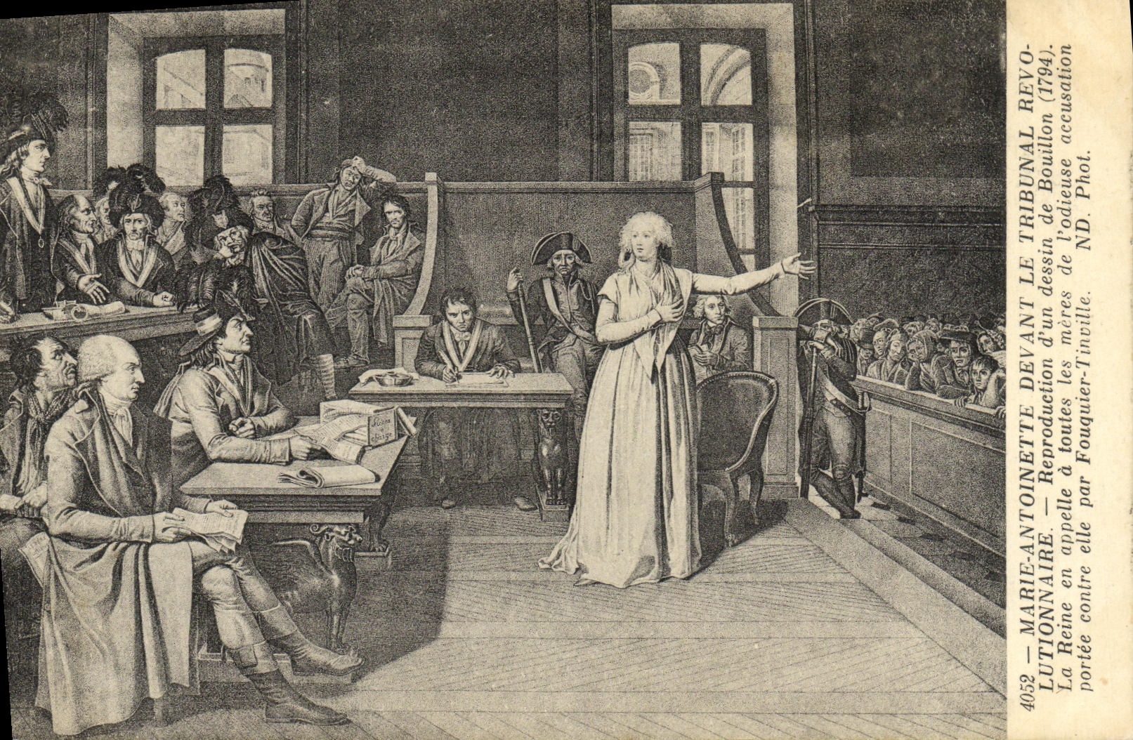 VINTAGE POSTCARD Marie Antoinette in front of the Court Revolutonnaire Bubble