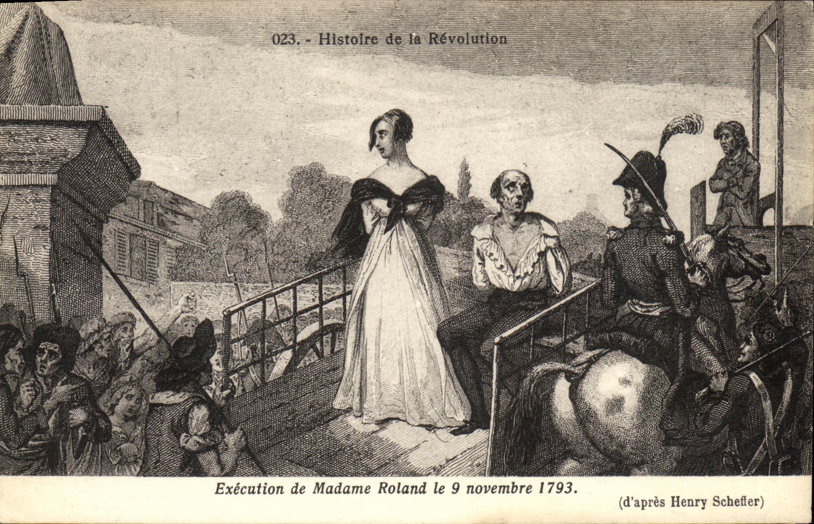 VINTAGE POSTCARD Execution of Mrs Roland on November 9th, 1793 Revolution