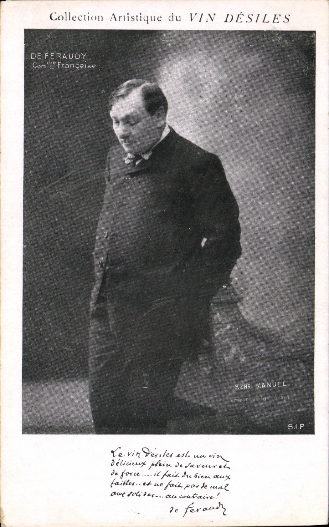 CPA Collection artistique Vin Desiles De Feraudy Comedie Francaise
