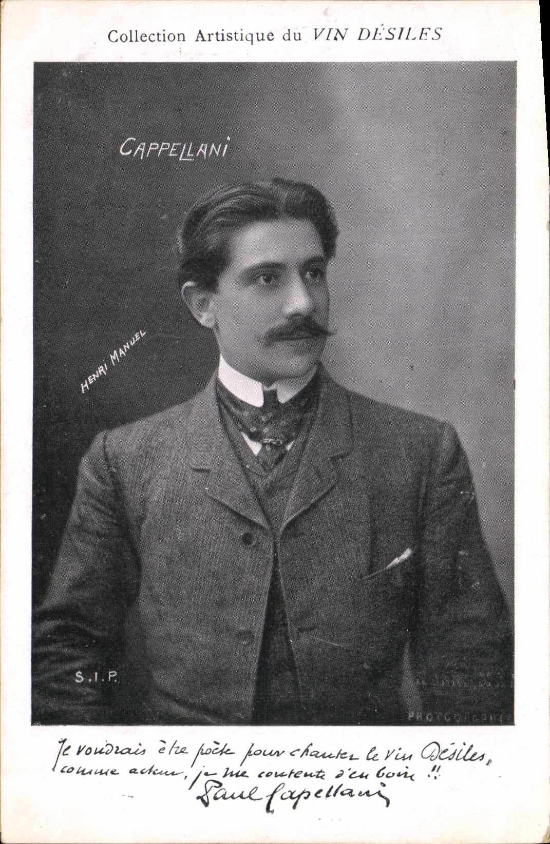 VINTAGE POSTCARD artistic Collection Wine Desiles Cappellani Theater