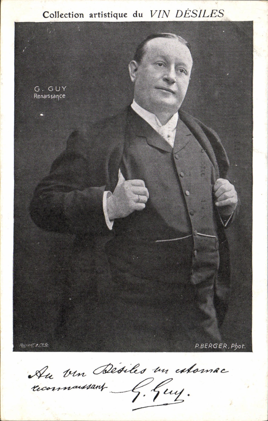 VINTAGE POSTCARD artistic Collection Wine Desiles G Guy Renaissance