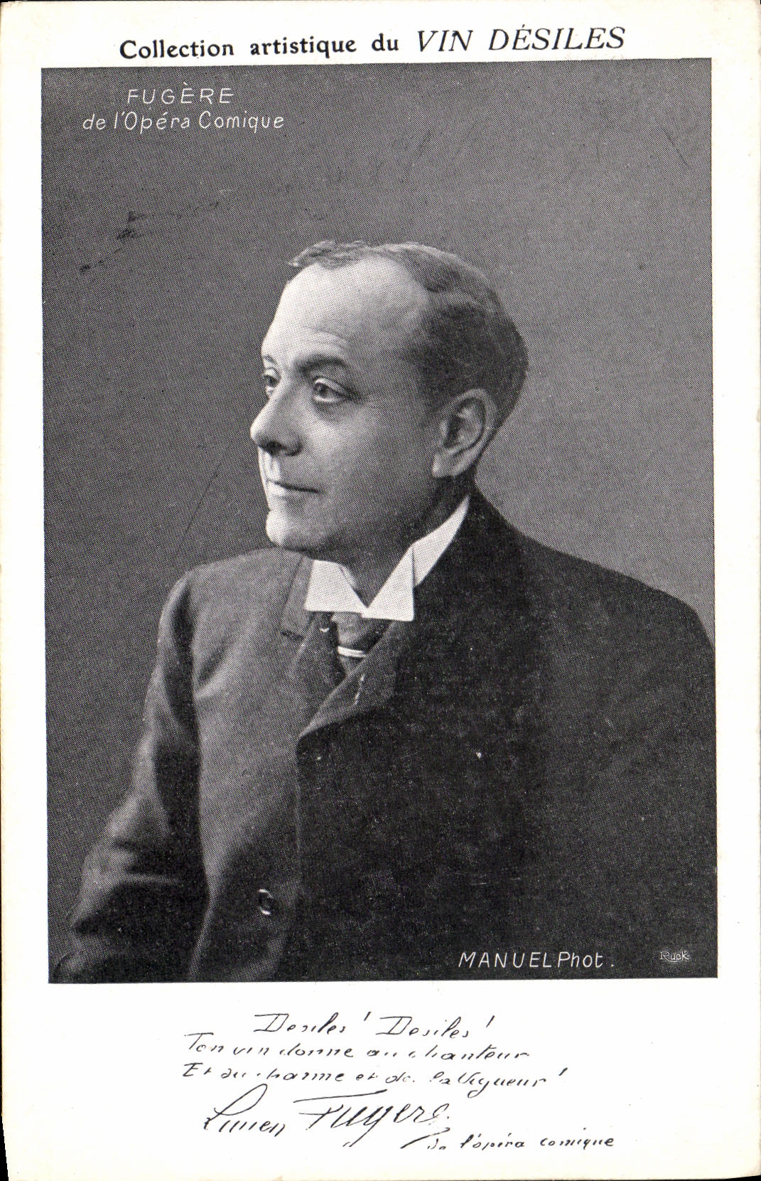 CPA Collection artistique Vin Desiles Fugere Opera Comique