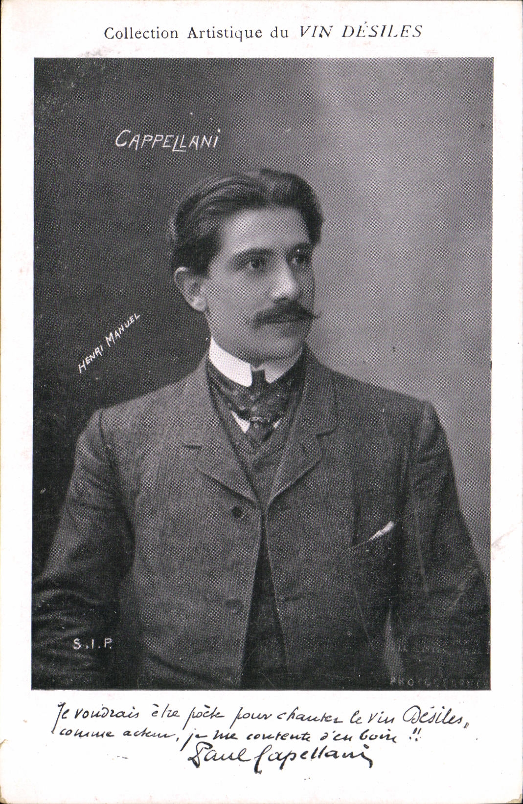 VINTAGE POSTCARD artistic Collection Wine Desiles Cappellani