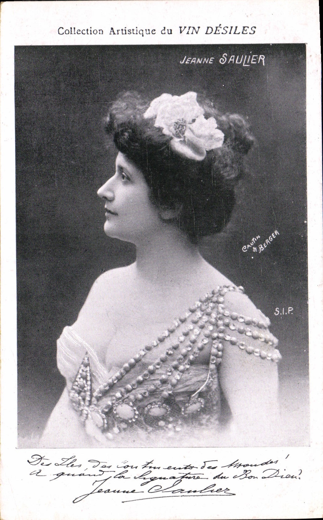 VINTAGE POSTCARD artistic Collection Wine Desiles Jeanne Saulier