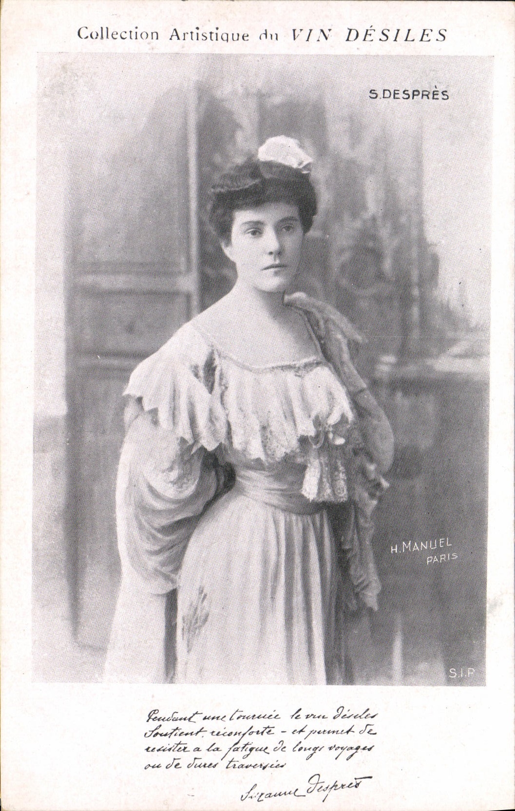 VINTAGE POSTCARD artistic Collection Wine Desiles S Despres