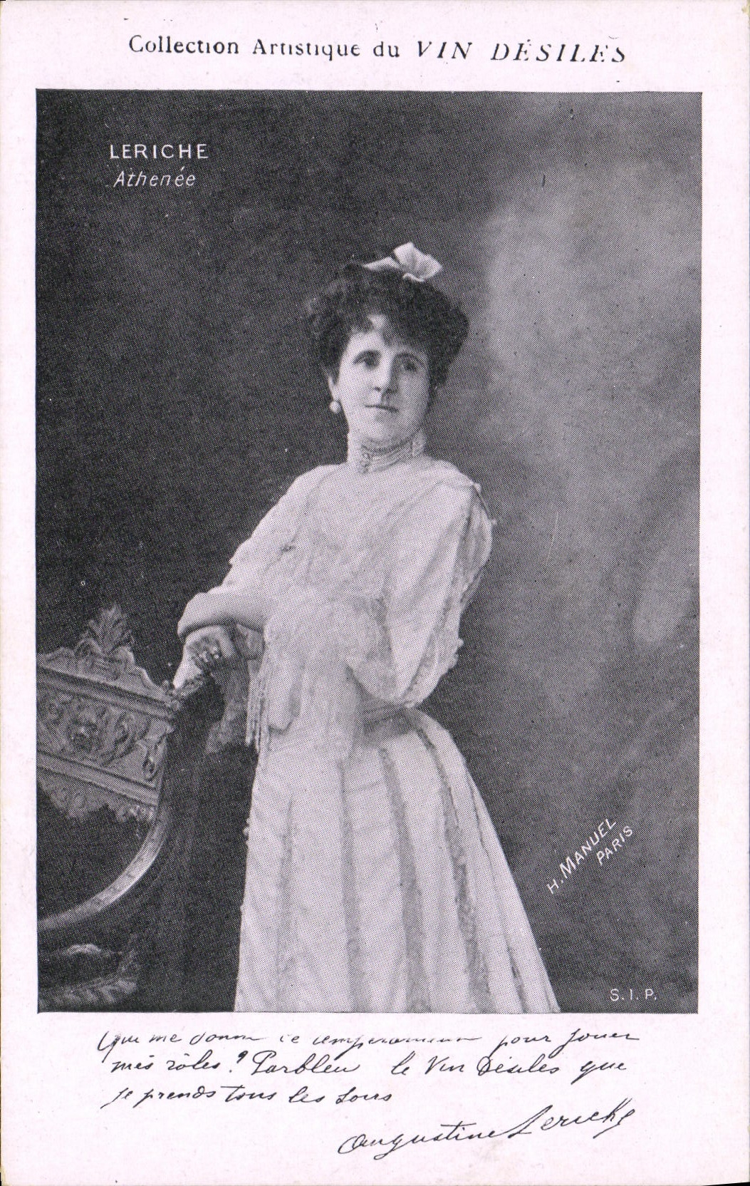 VINTAGE POSTCARD artistic Collection Wine Desiles Leriche Athenaeum