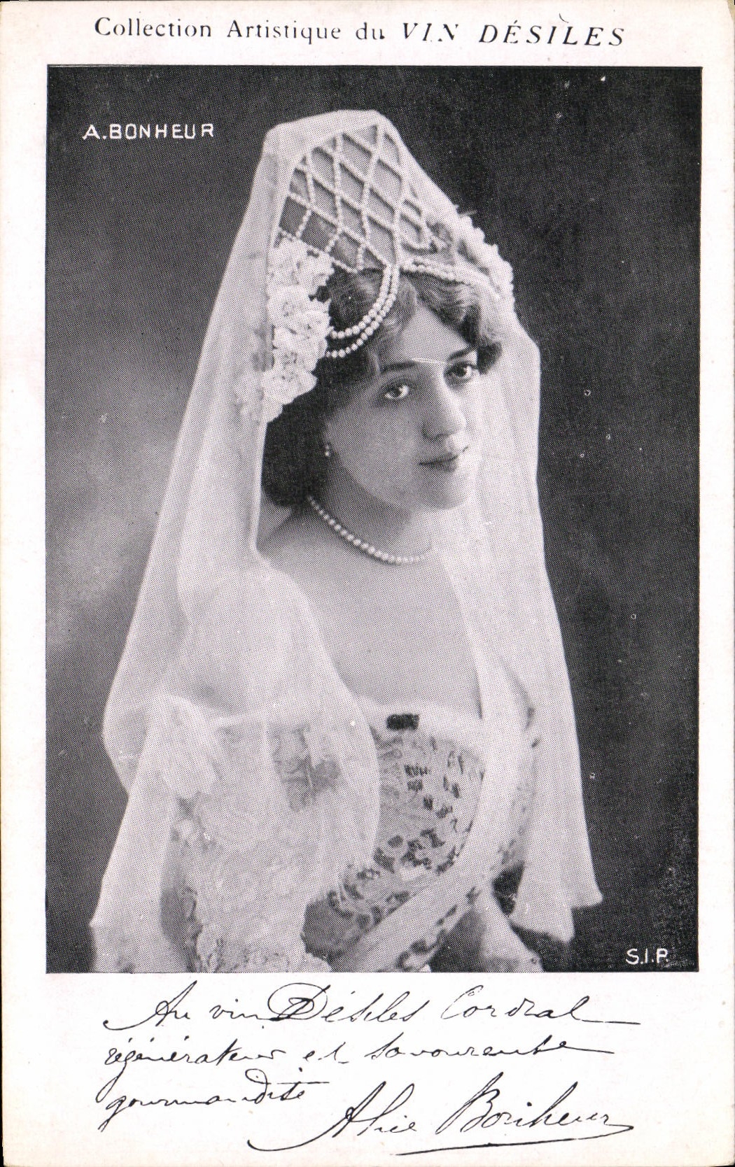 VINTAGE POSTCARD artistic Collection Vin Desiles has Happiness