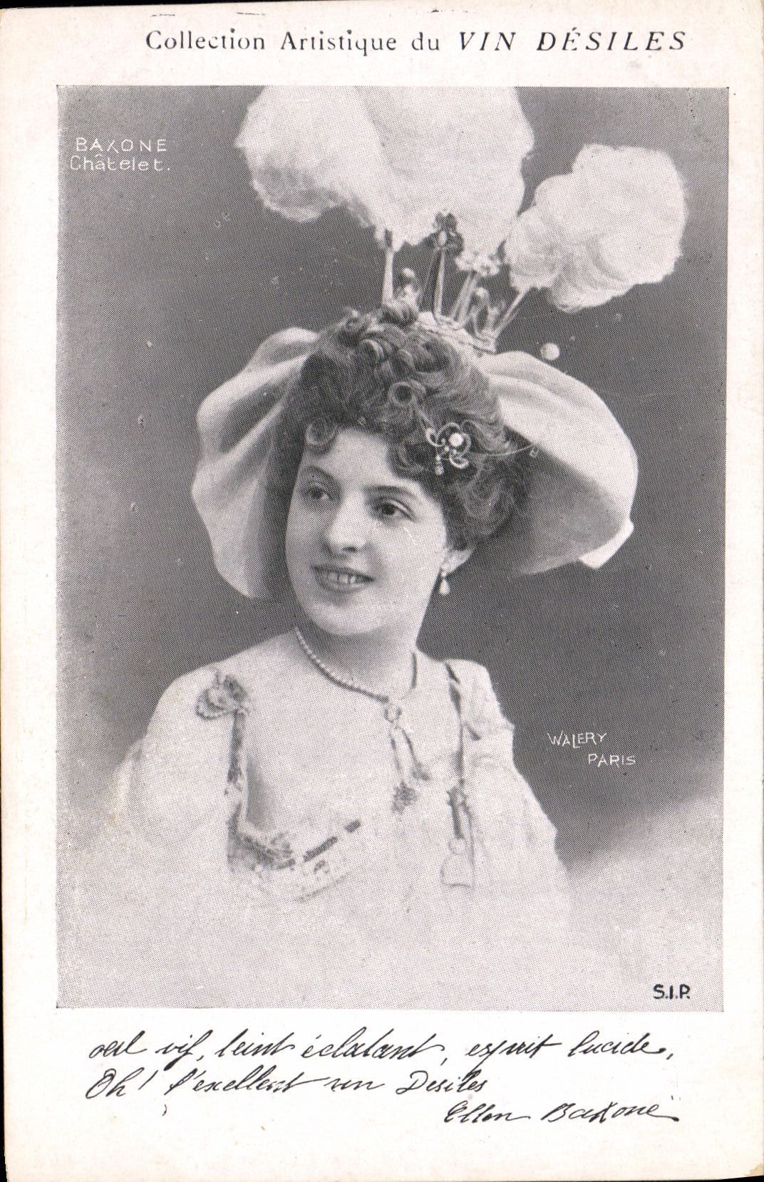 VINTAGE POSTCARD artistic Collection Wine Desiles Baxone Chatelet