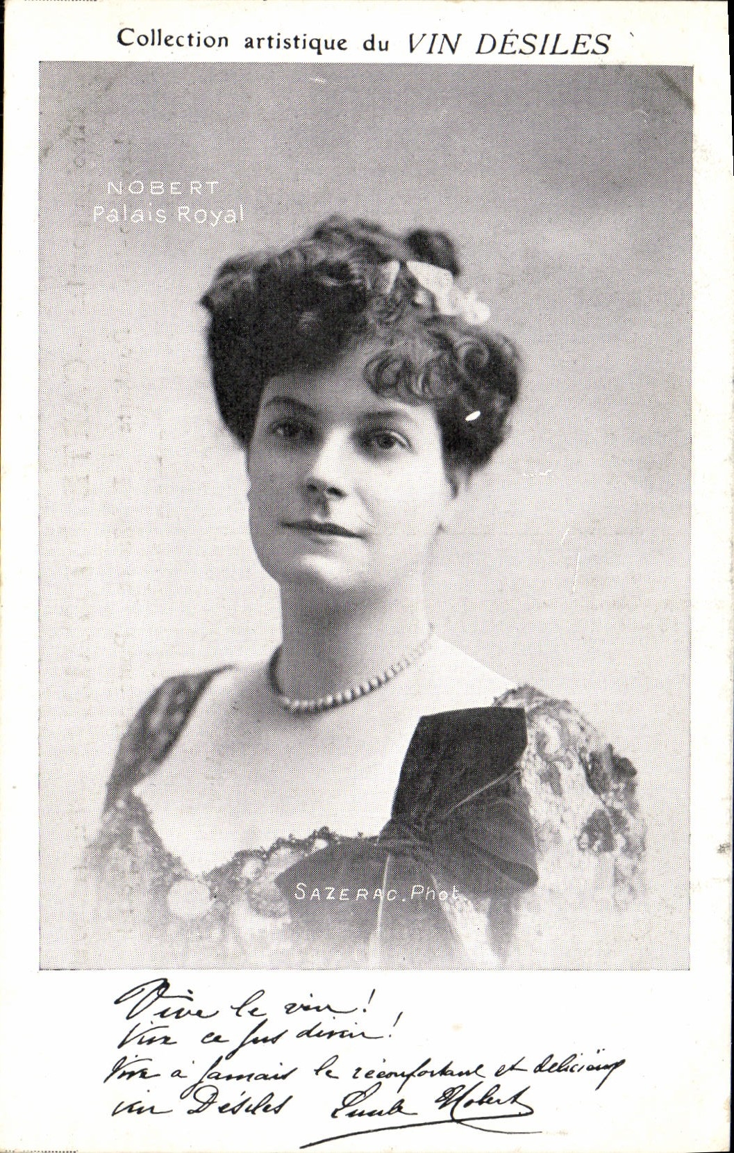 VINTAGE POSTCARD artistic Collection Wine Desiles Nobert Palais Royal