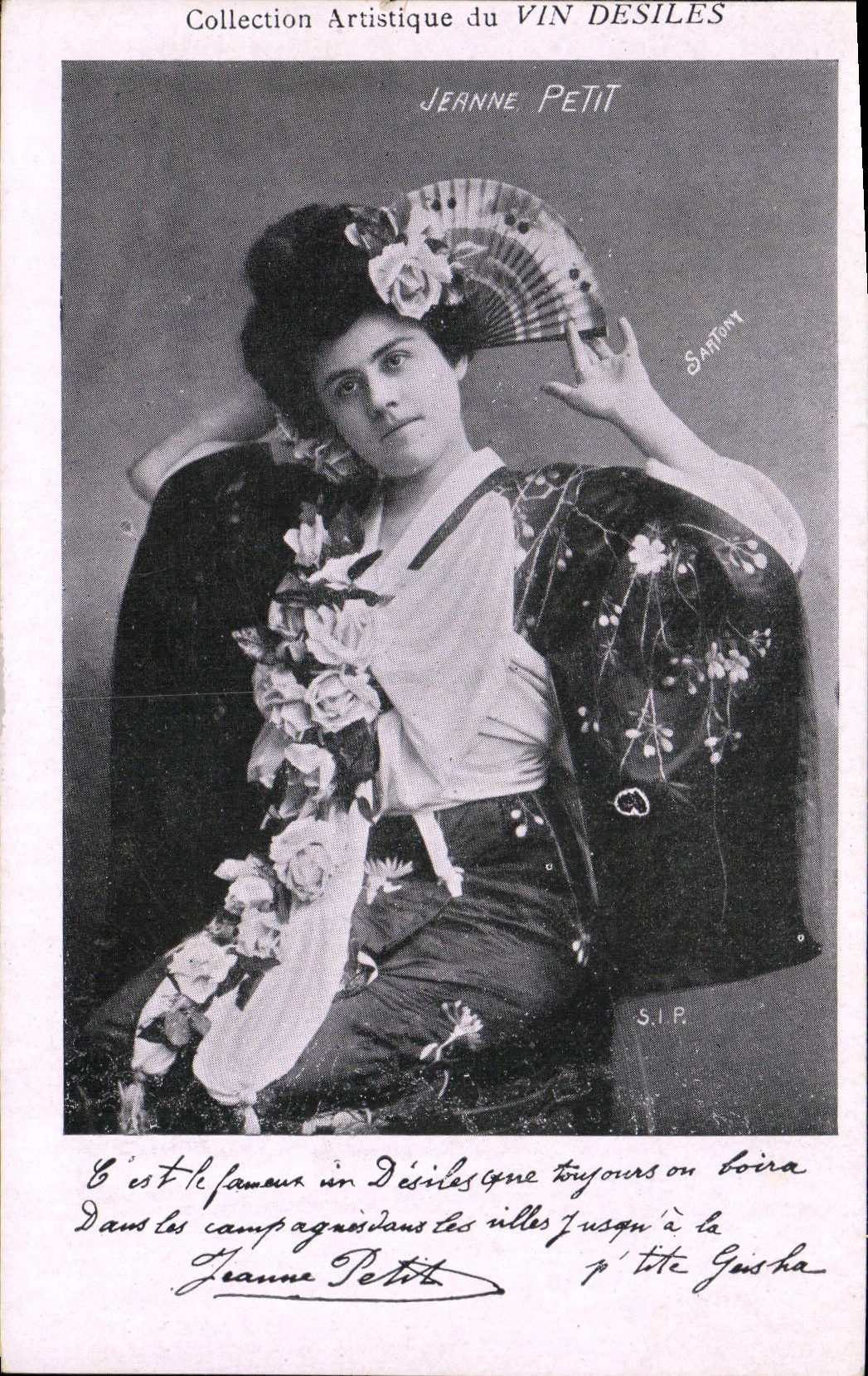 VINTAGE POSTCARD artistic Collection Wine Desiles Jeanne Small Range