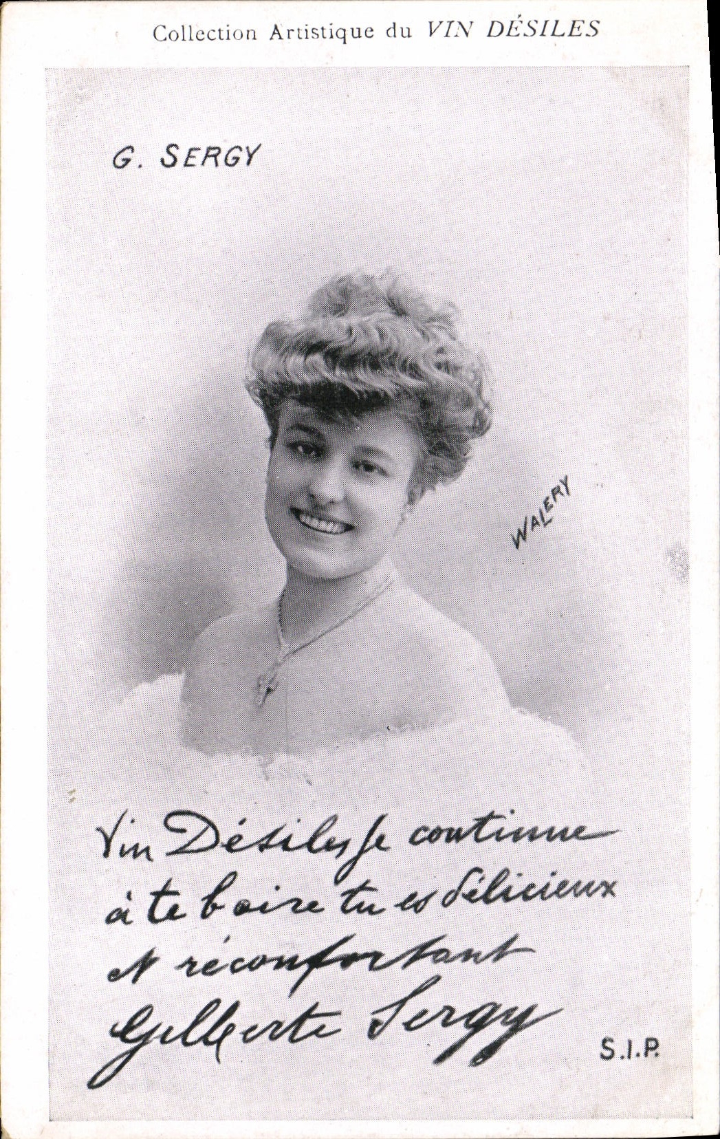 VINTAGE POSTCARD artistic Collection Wine Desiles G Sergy