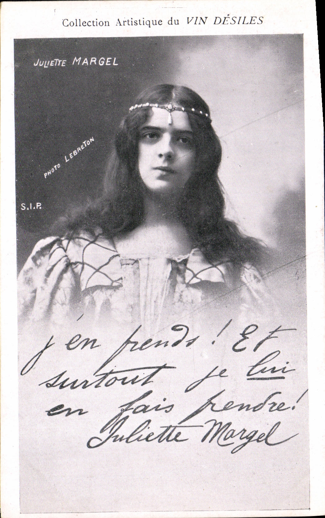 VINTAGE POSTCARD artistic Collection Wine Desiles Juliete Margel