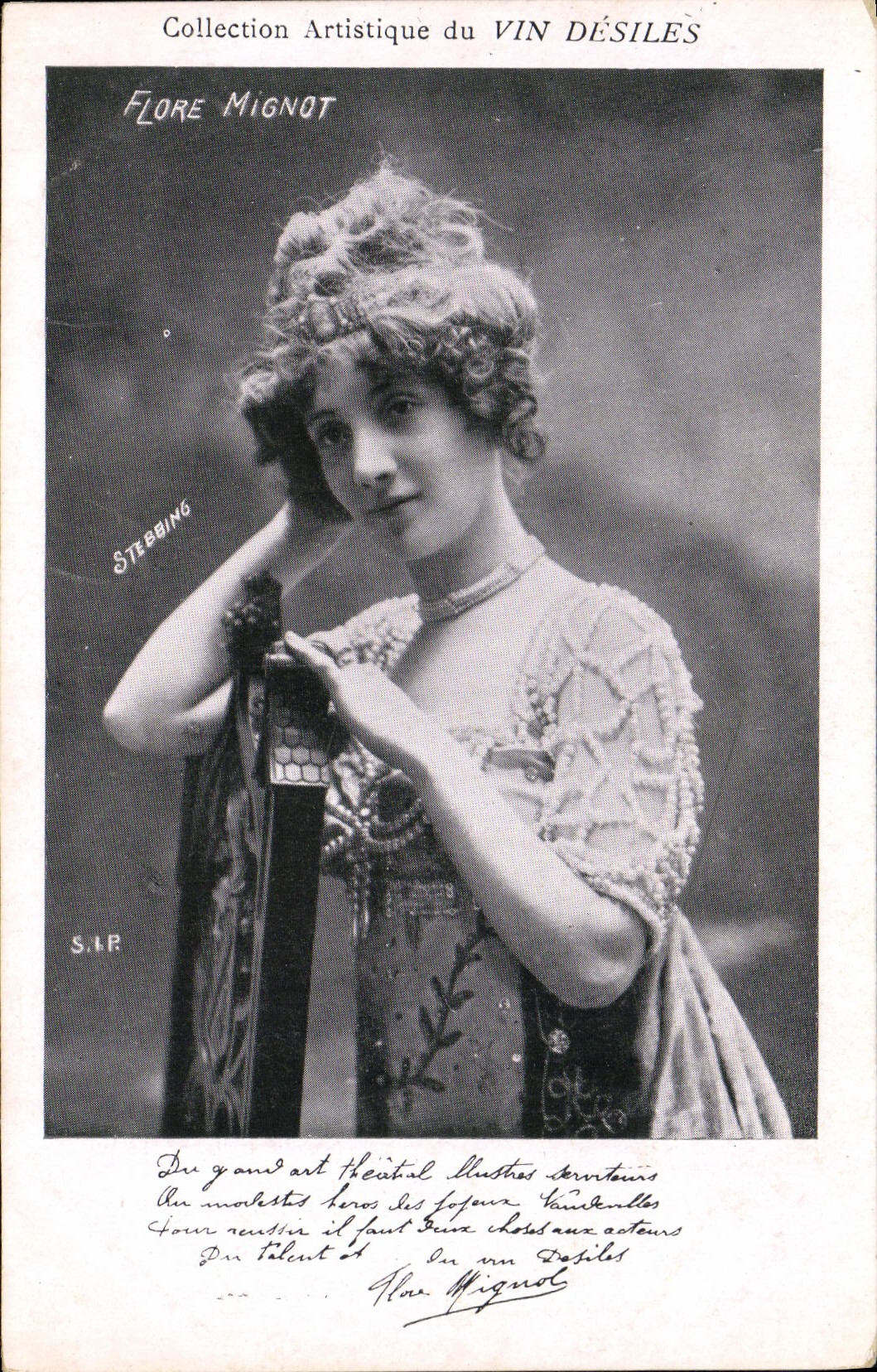 VINTAGE POSTCARD artistic Collection Wine Desiles Mignot Flora