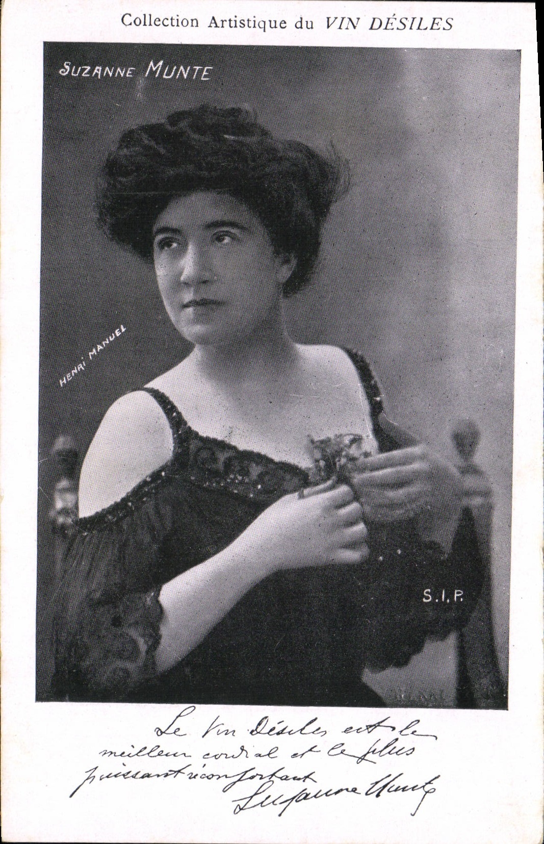 VINTAGE POSTCARD artistic Collection Wine Desiles Suzanne Munte