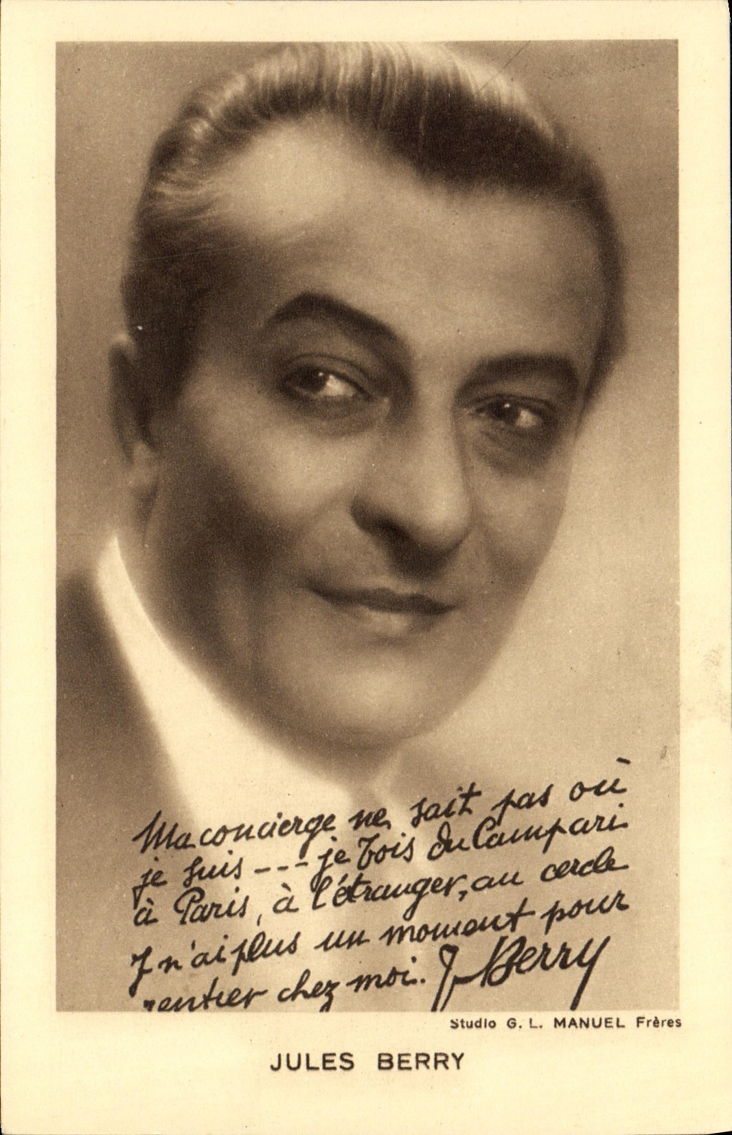 VINTAGE POSTCARD Jules Berry