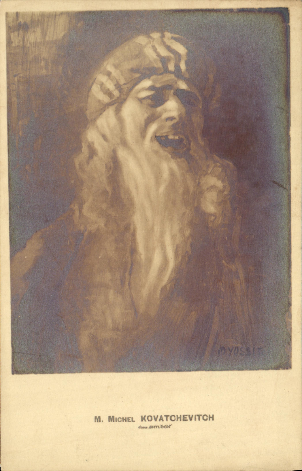VINTAGE POSTCARD Michel Kovatchevitch Shylock Shakespeare