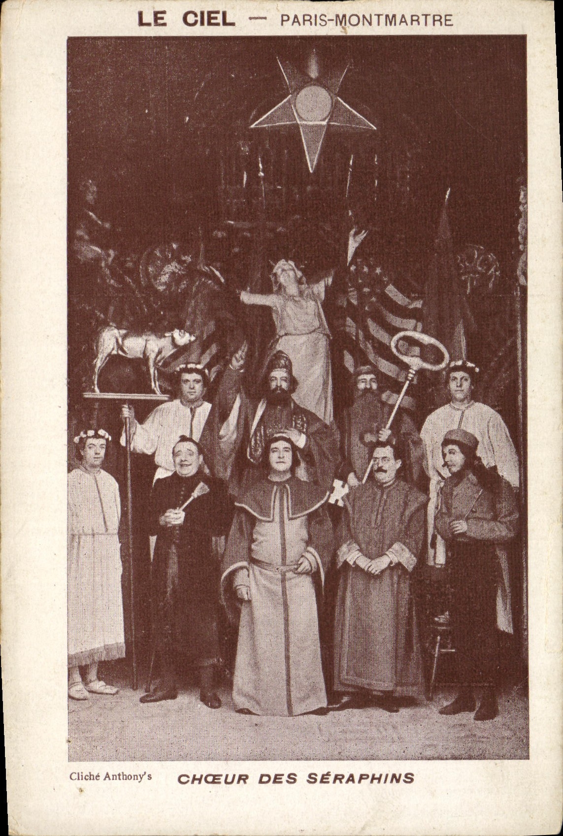 VINTAGE POSTCARD the Sky bets Montmartre Chorus of the Seraphes