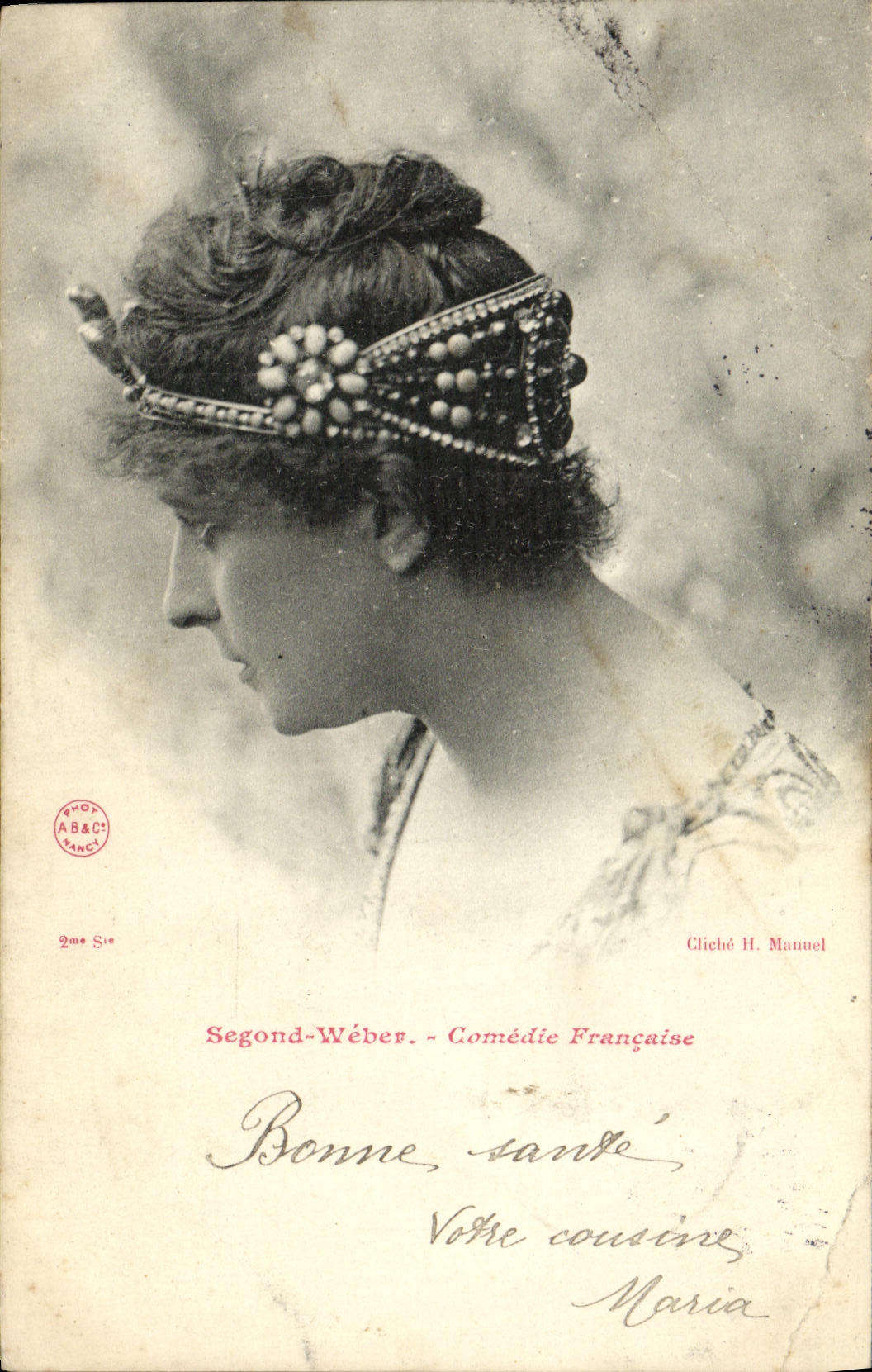 Comedia del francés de Segond Weber de la POSTAL de la VENDIMIA