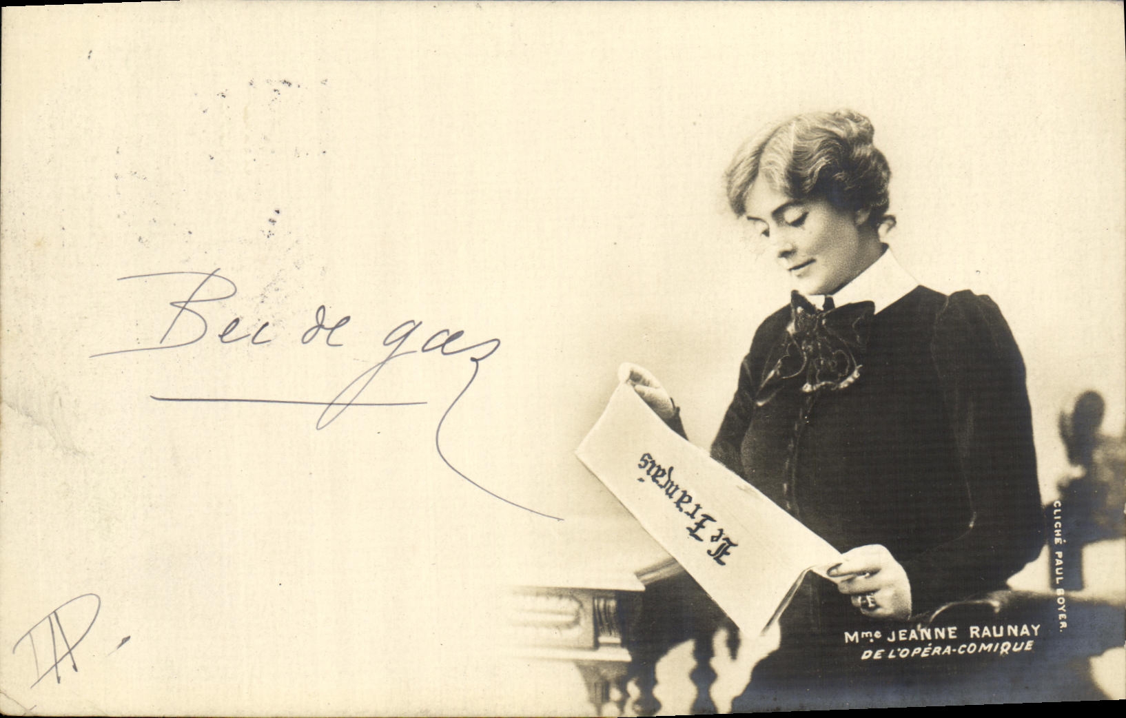 VINTAGE POSTCARD Mrs. Jeanne Raunay Operated Comic the French