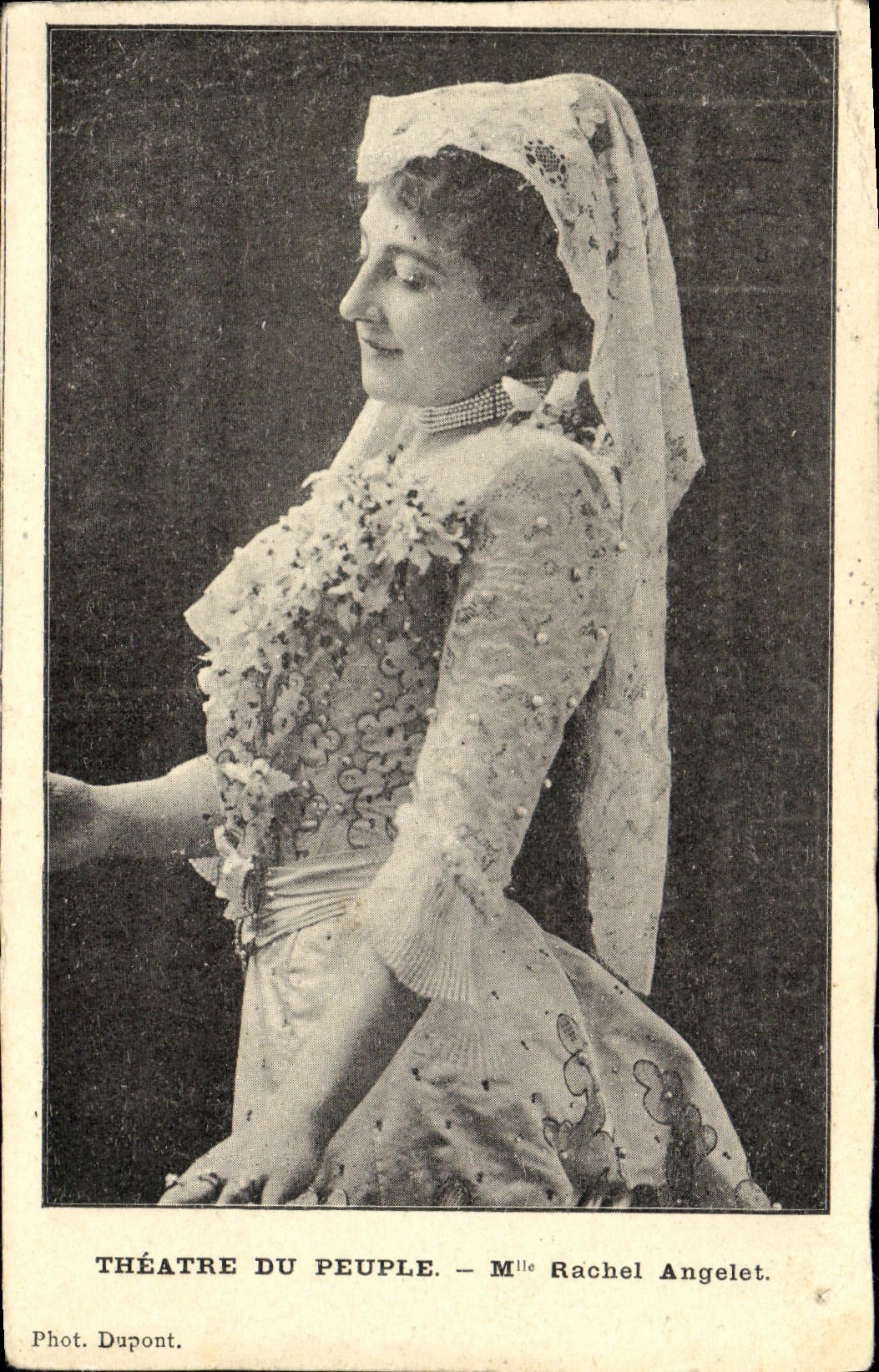 VINTAGE POSTCARD Theater of the people Miss Rachel Angelet