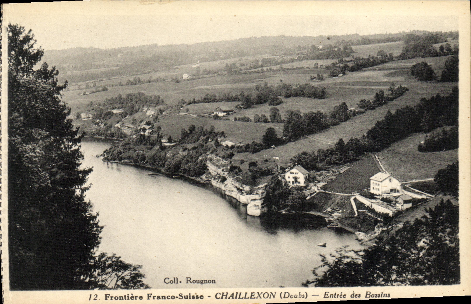 VINTAGE POSTCARD Border Free Swiss Chaillexon Entered Of the Basins