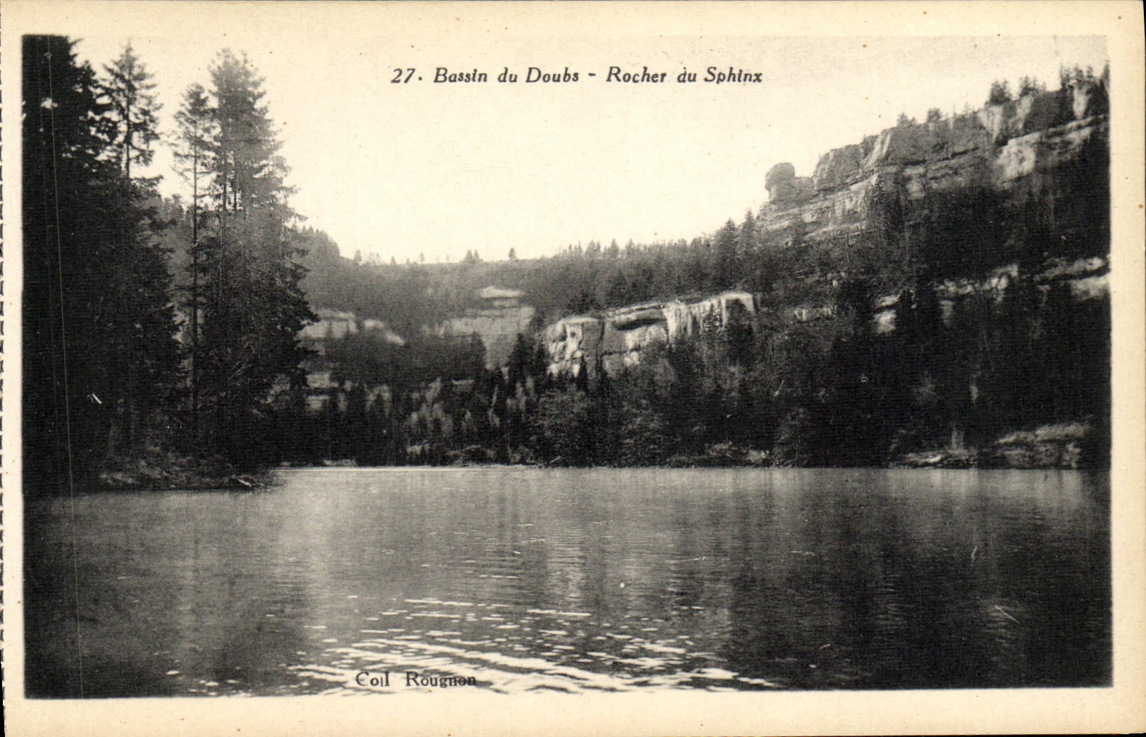 VINTAGE POSTCARD Basin Of Doubs Rock Of the Sphinx