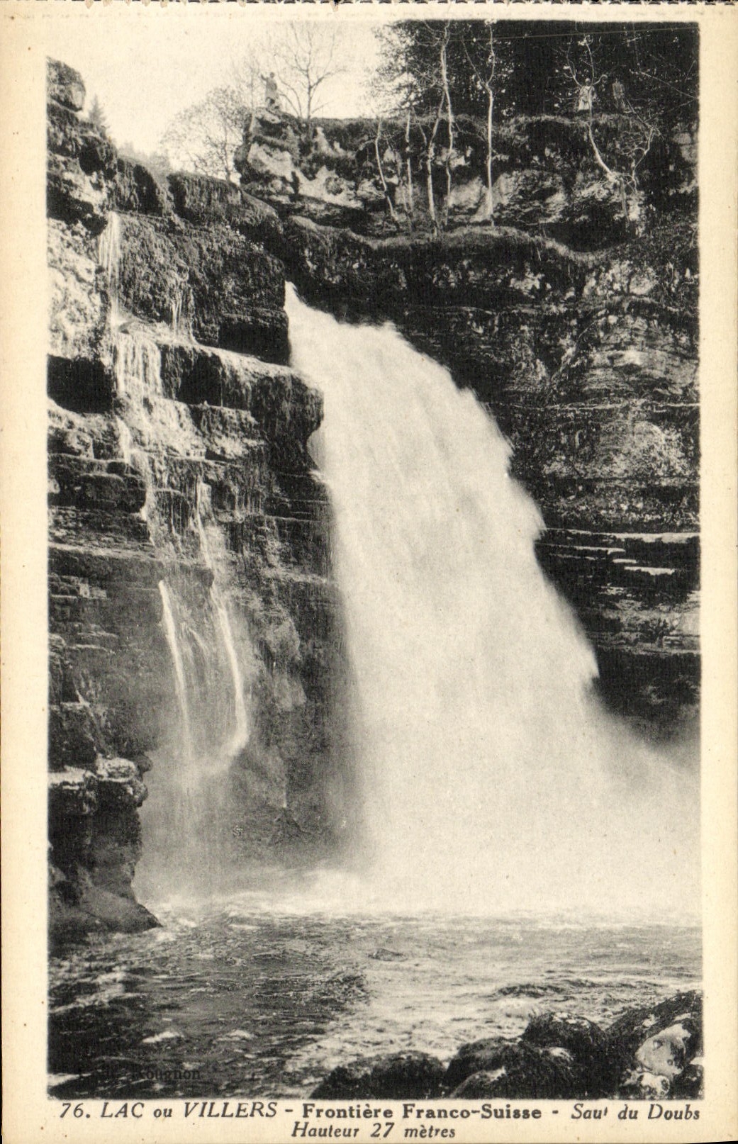 CPA Lac Ou Villers Frontiere Franco Suisse Saut Du Doubs