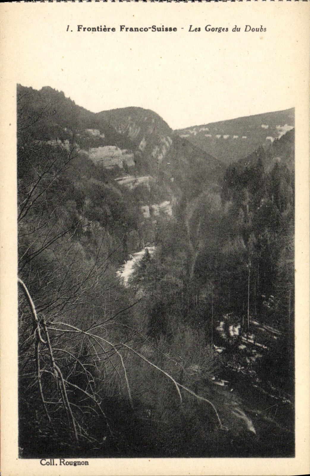 VINTAGE POSTCARD Free Swiss Border Falls Of Doubs