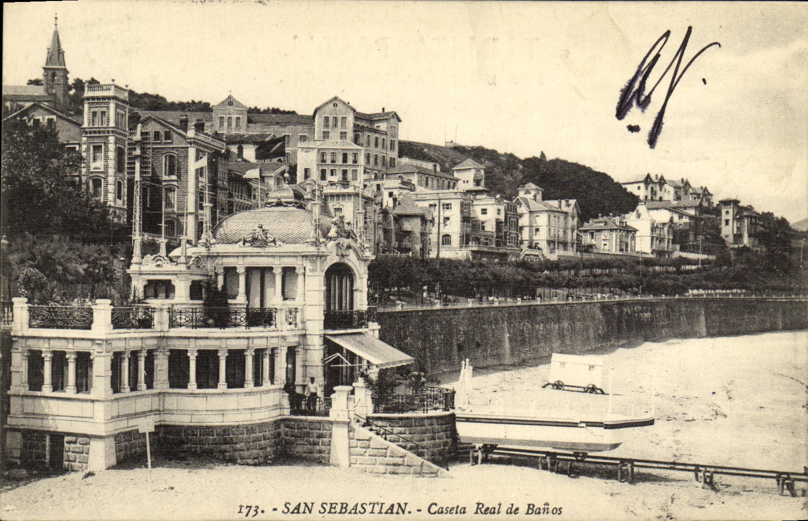POSTAL San Sebastian Castea Real de Banos de la VENDIMIA