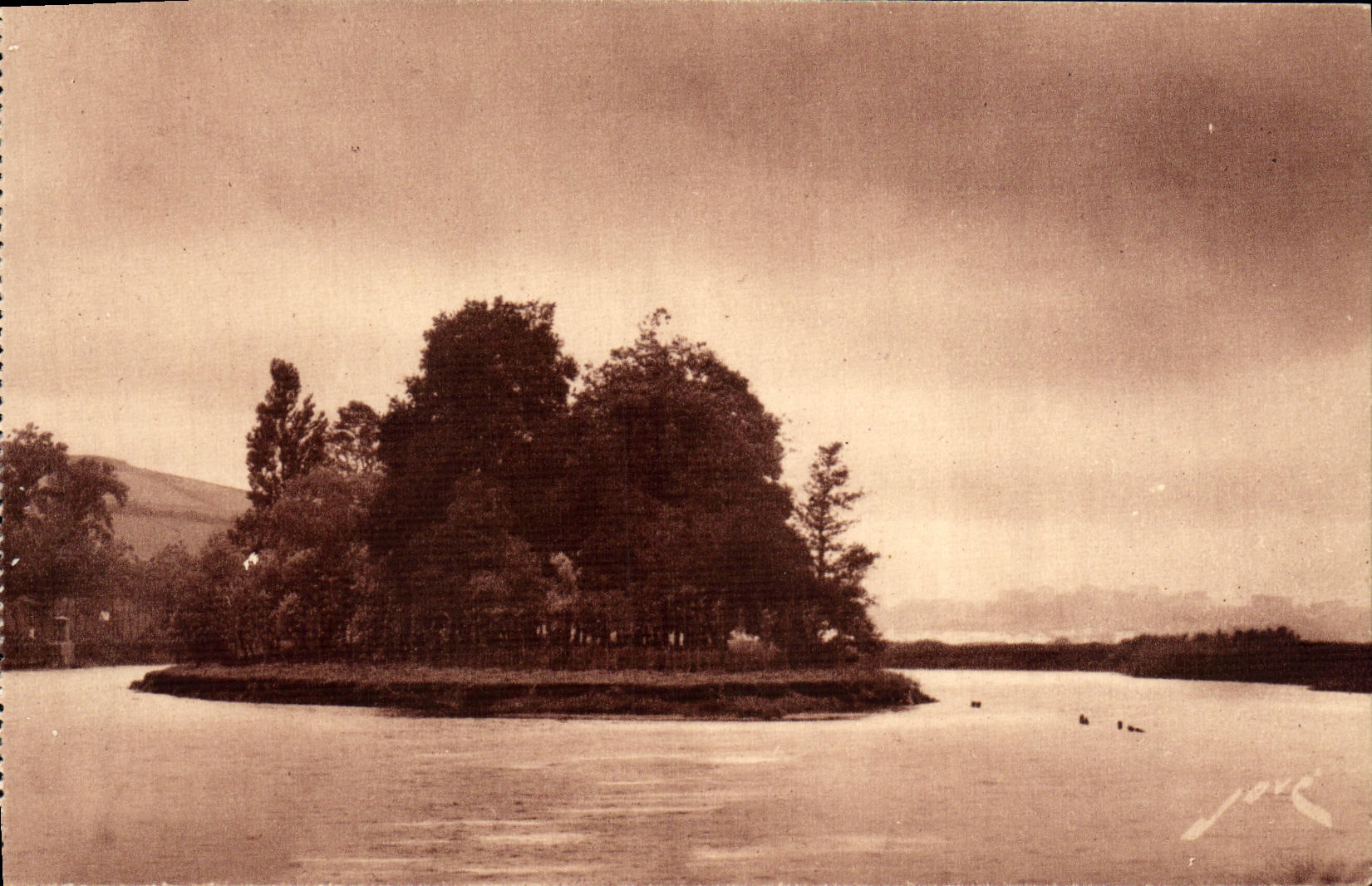 CPA Frontiere Franco Espagnole L'ile des Faisans Bidassoa