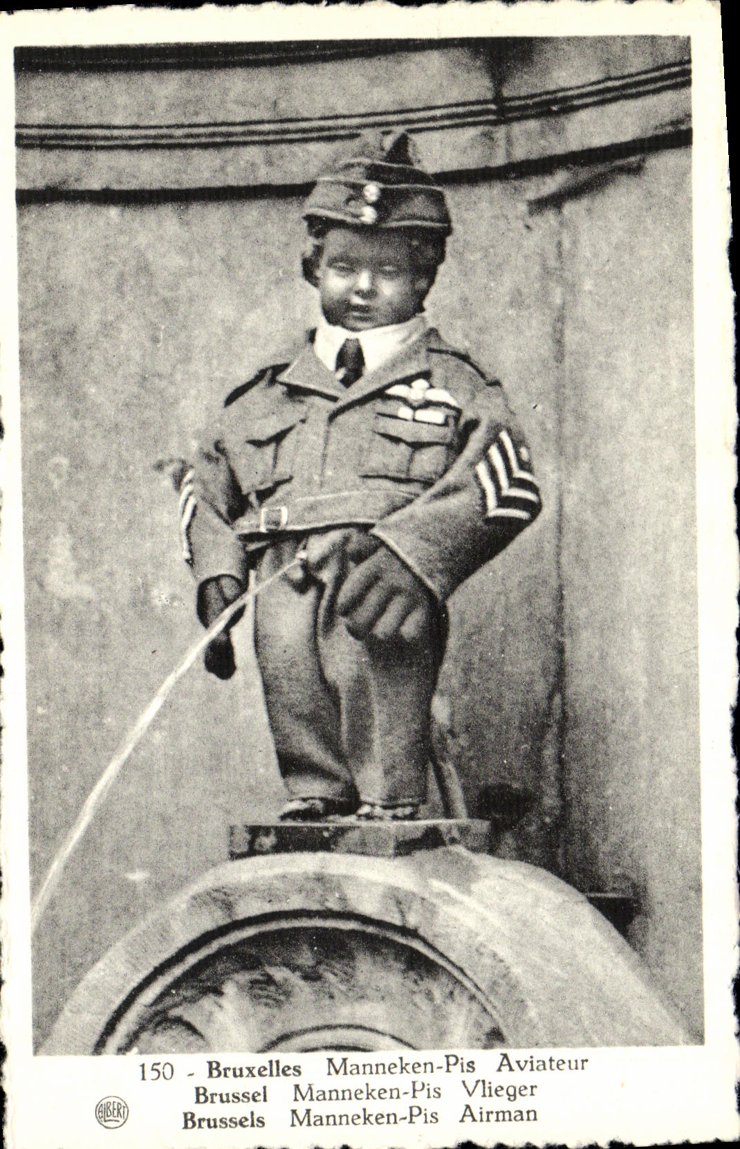 Aviador peor de Bruselas Manneken de la POSTAL de la VENDIMIA