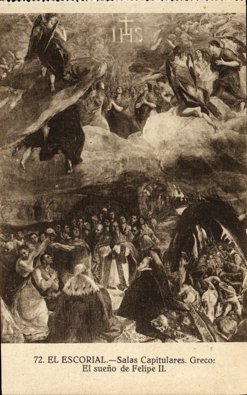 El EL Escorial de la POSTAL de la VENDIMIA saló el sueno del EL de Capitulares Greco de Felipe II