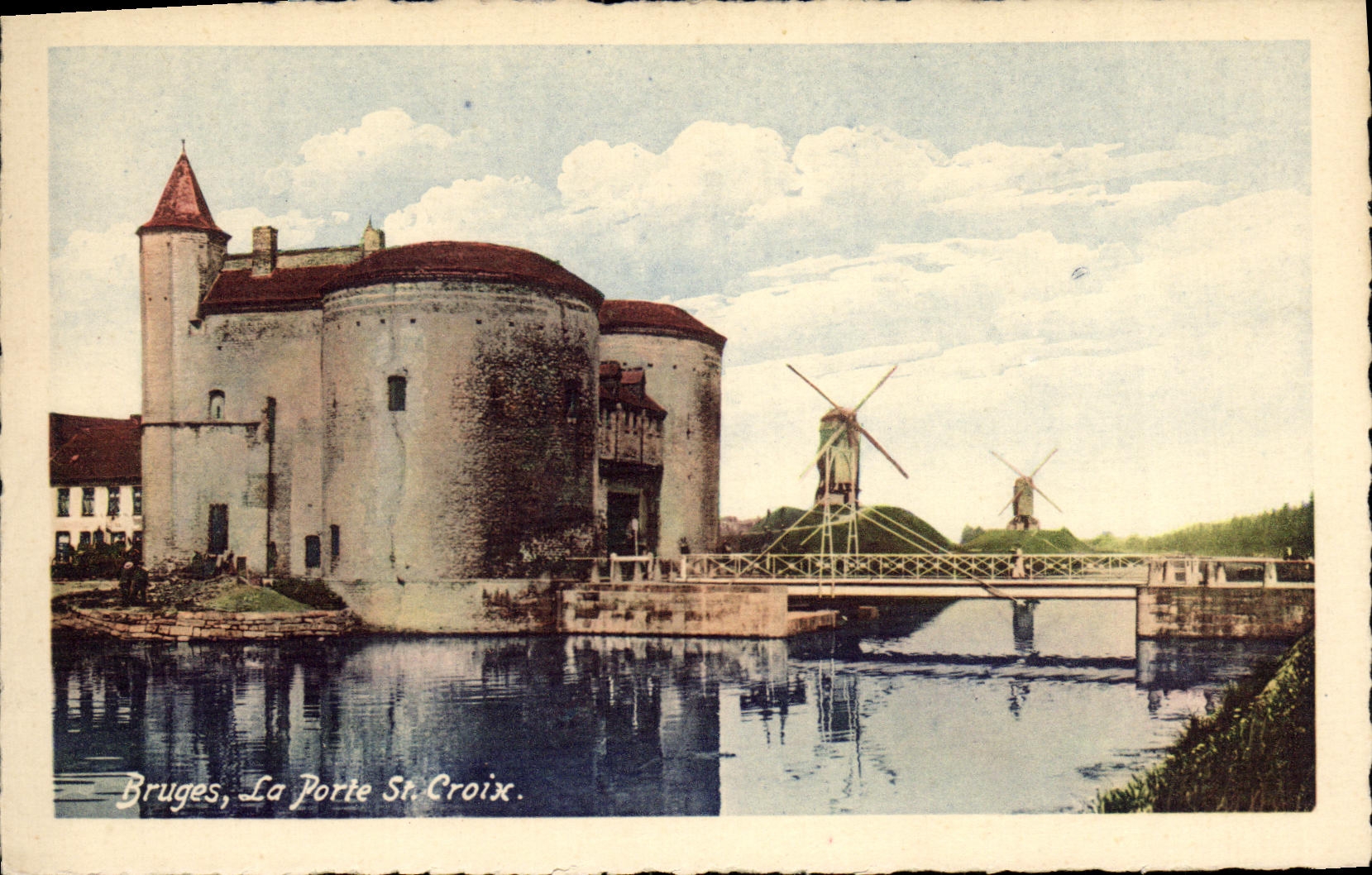 CPA Bruges La Porte St Croix Moulins a vent