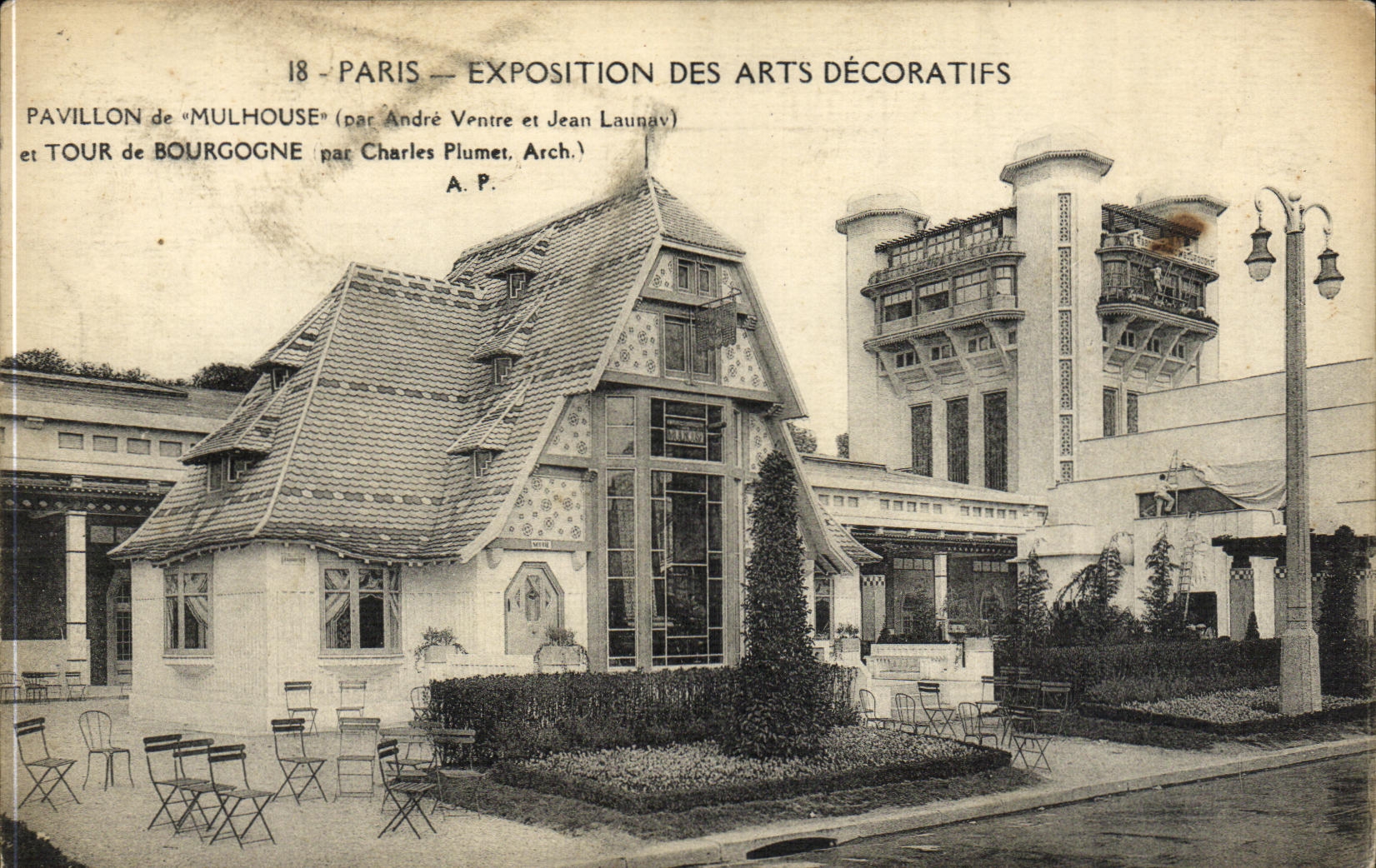 Feria de París de la POSTAL de la VENDIMIA de la casa decorativa de los artes de Mulhouse