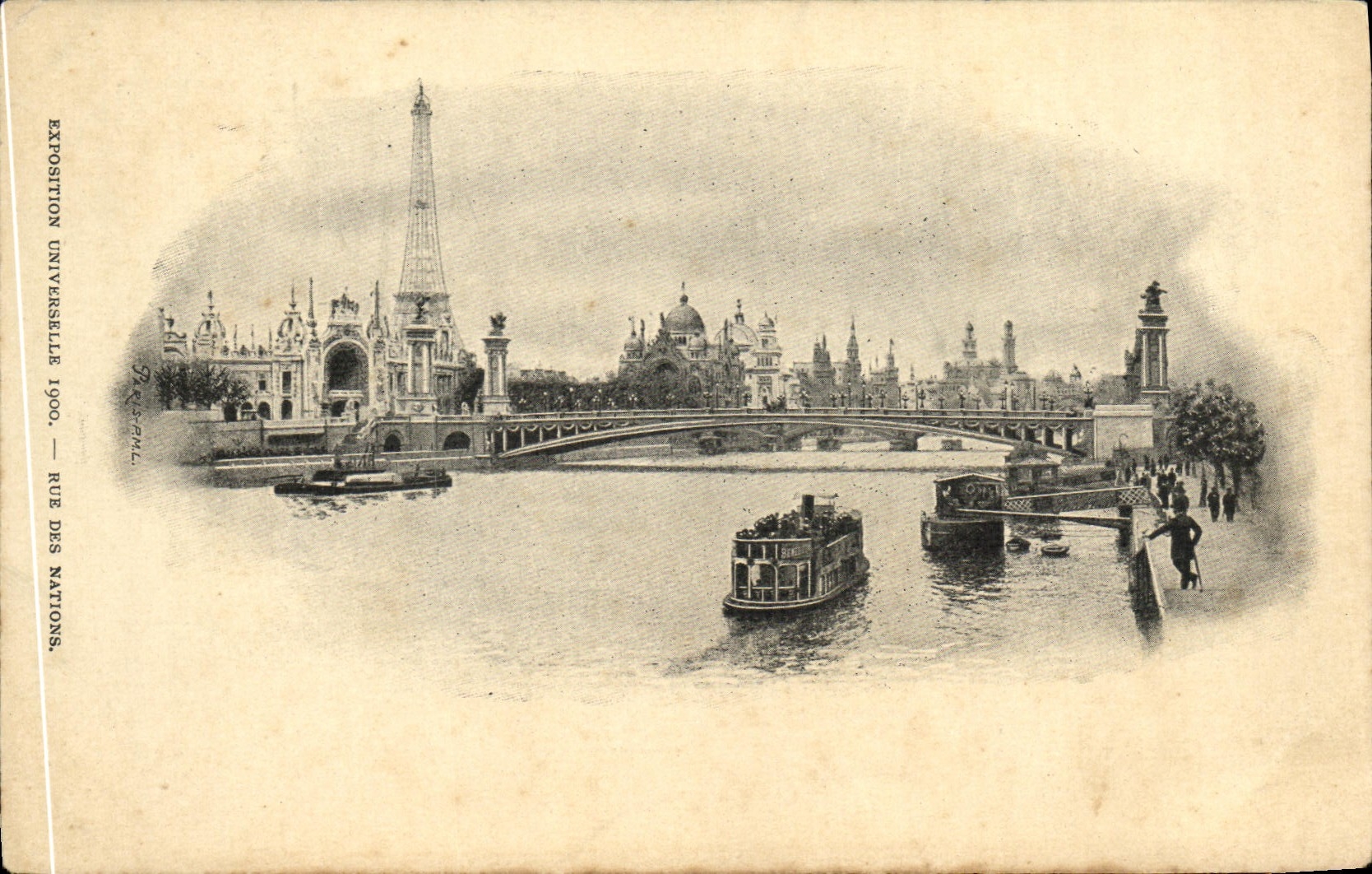 CPA Exposition Universelle Rue des Nations Tour Eiffel