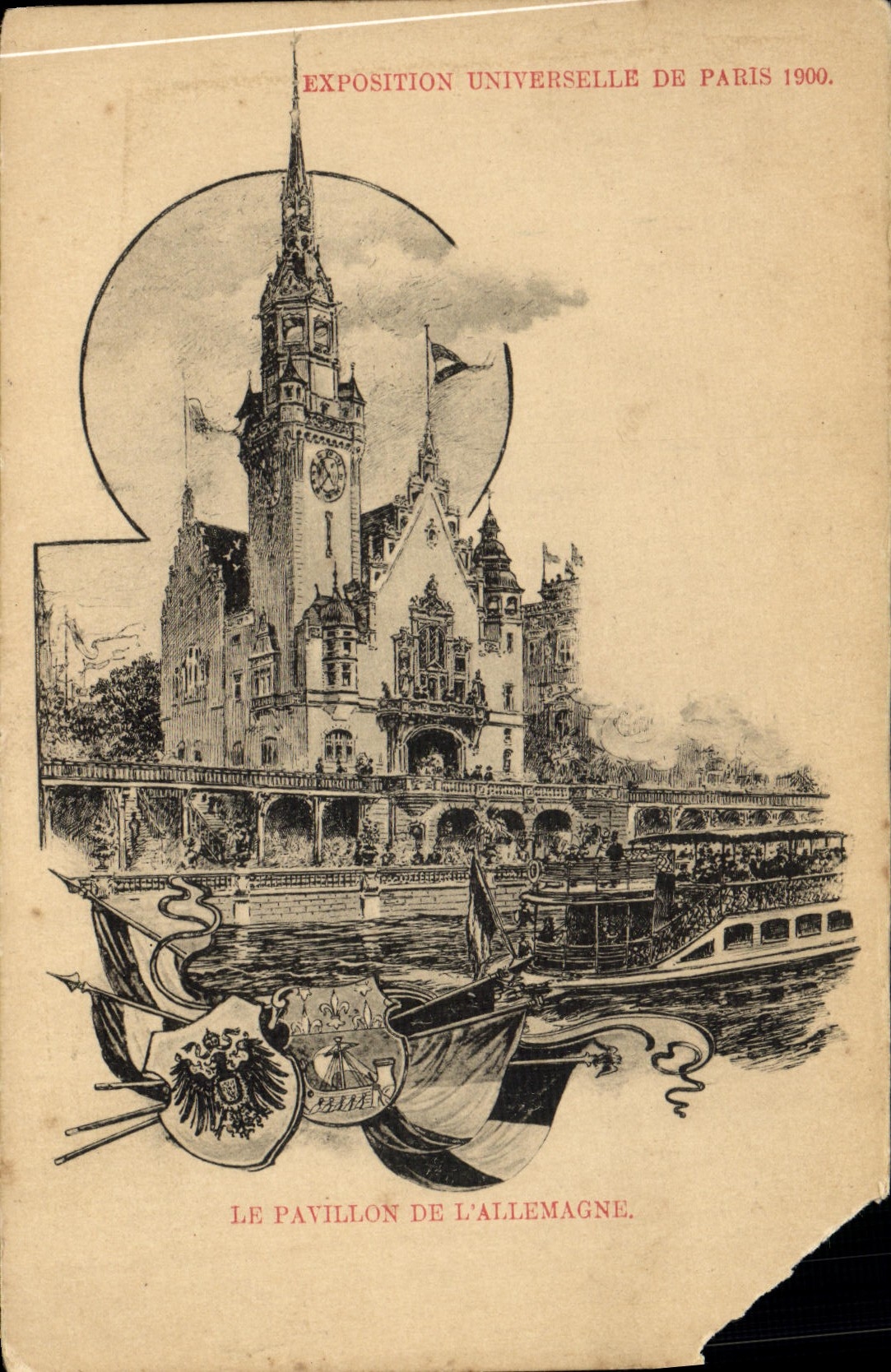 VINTAGE POSTCARD World Fair of Paris 1900 House of Germany