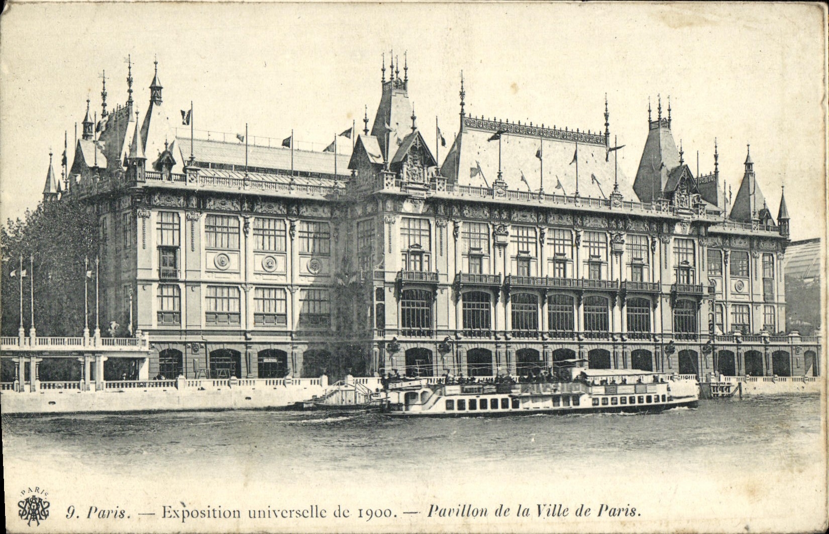 VINTAGE POSTCARD Paris World Fair of 1900 House of the town of bets