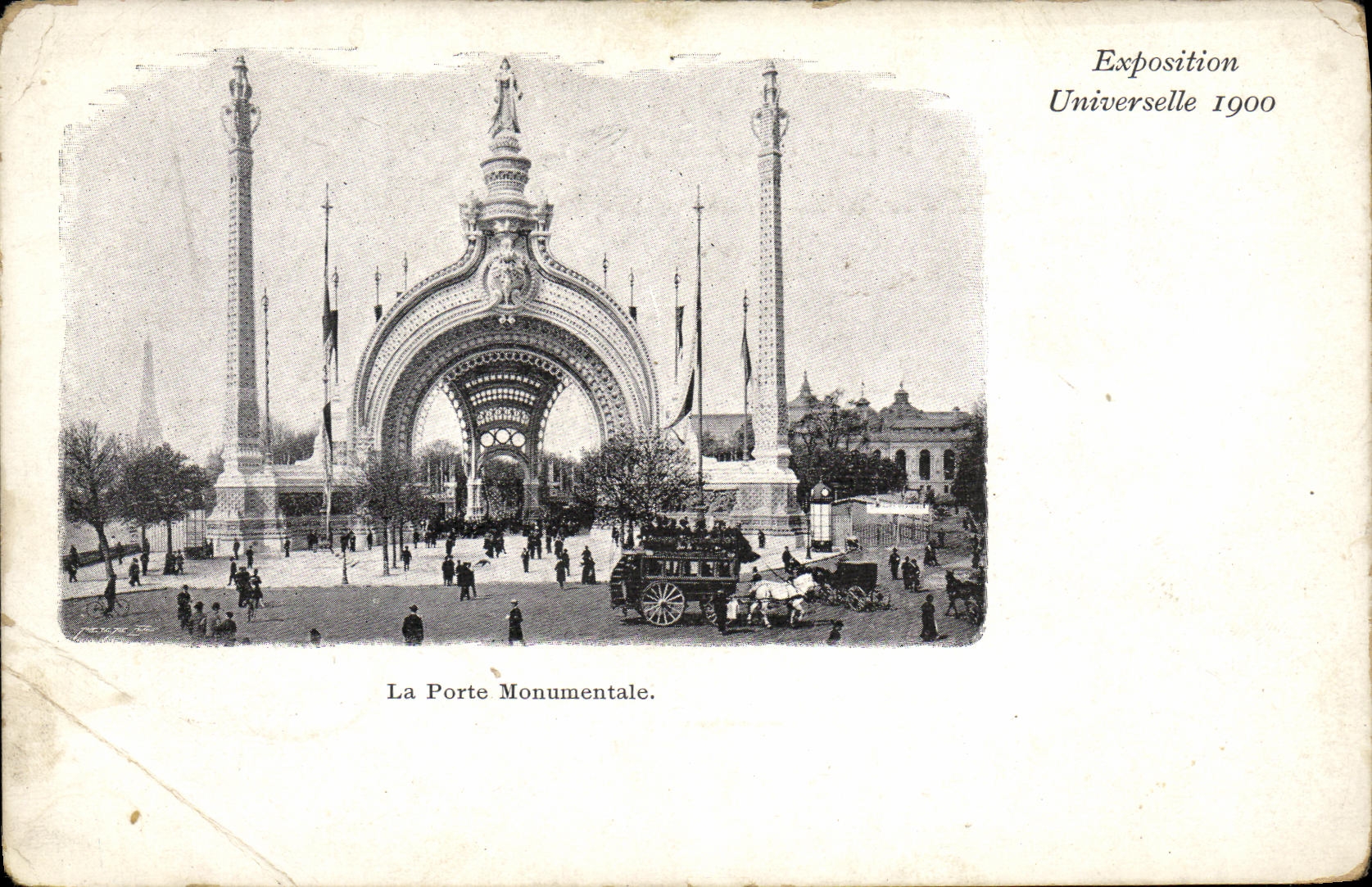 VINTAGE POSTCARD World Fair Paris the 1000 Monumental Gate