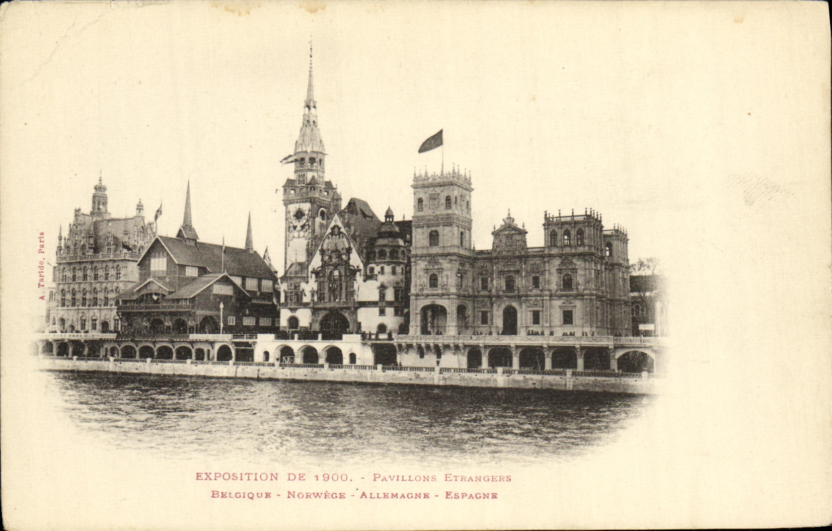 CPA Exposition De 1900 Paris Pavillons Etrangers Belgique Norvege Allemagne Espagne 