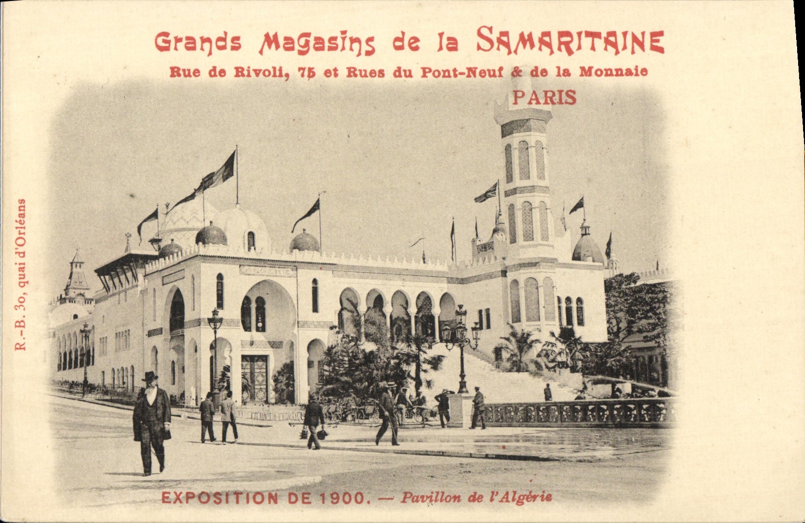 VINTAGE POSTCARD Fair Of 1900 Paris House of department stores of Samaritaine House of Algeria