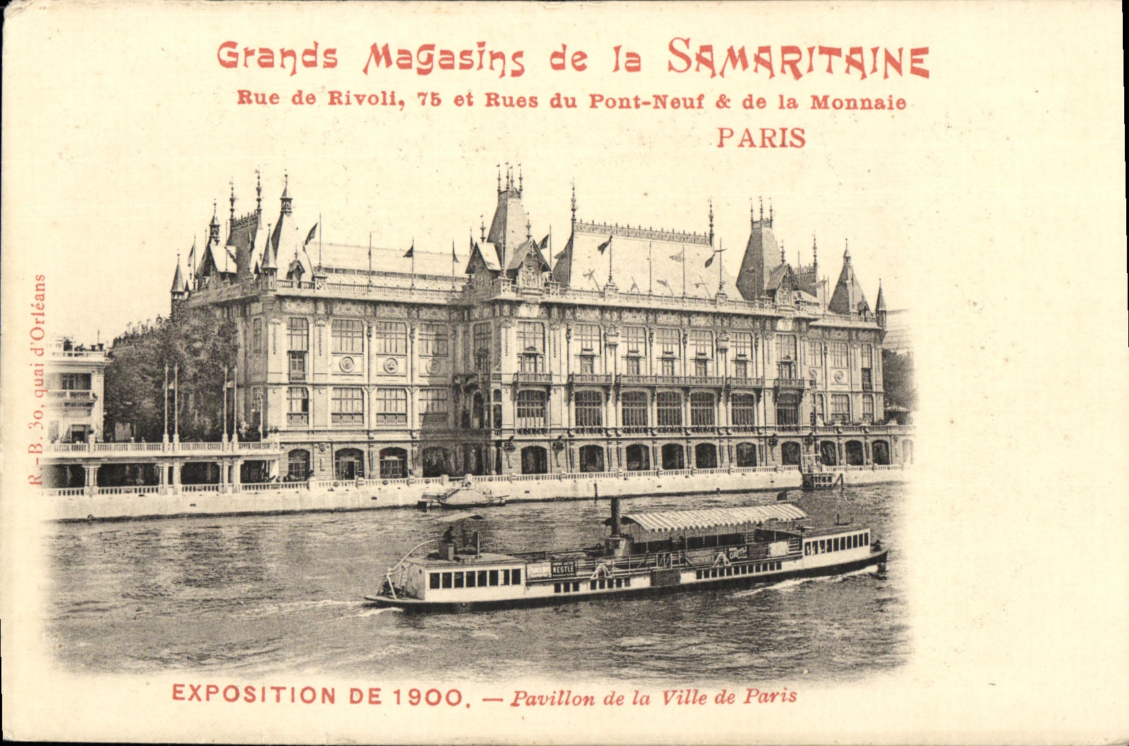 VINTAGE POSTCARD World Fair Of House of the town of Samaritaine bets
