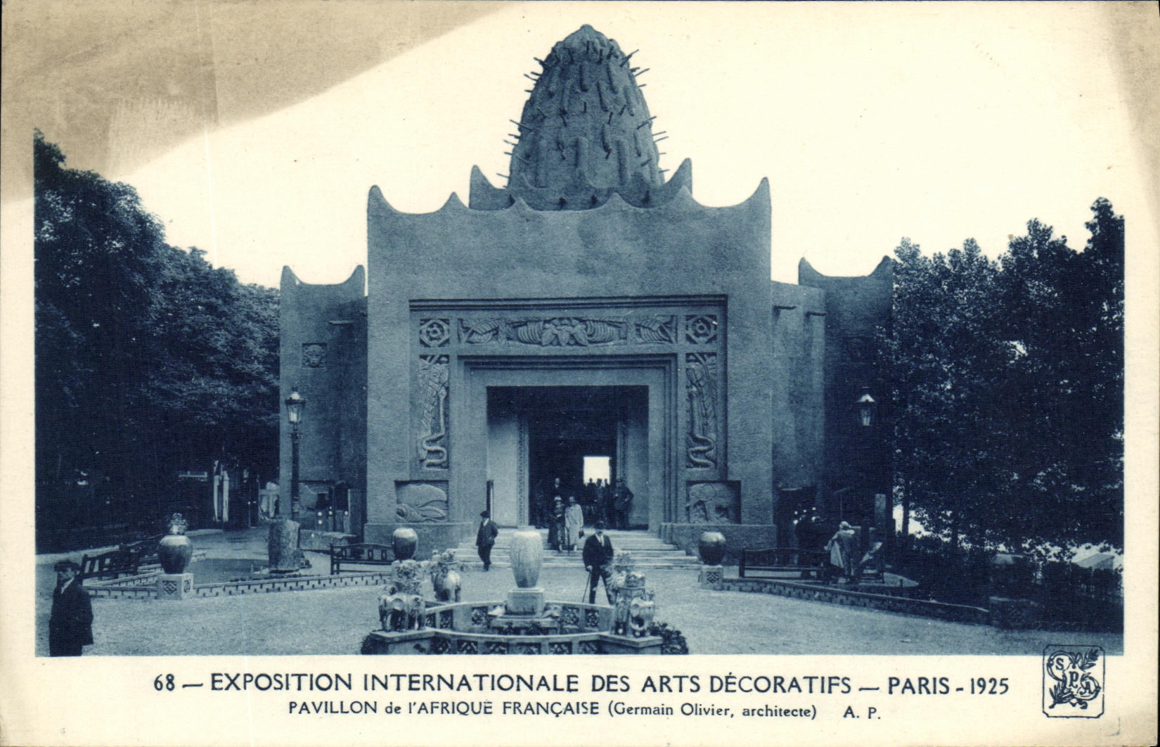 Exposición internacional de la POSTAL de la VENDIMIA de la casa decorativa de París de los artes de África francesa