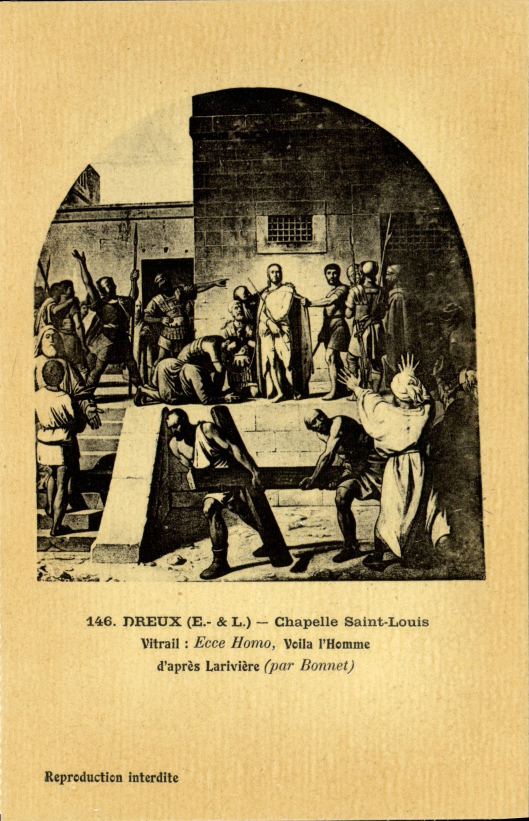 CPA Dreux Chapelle Saint Louis Vitrail Ecce Homo Voile l'homme Lariviere