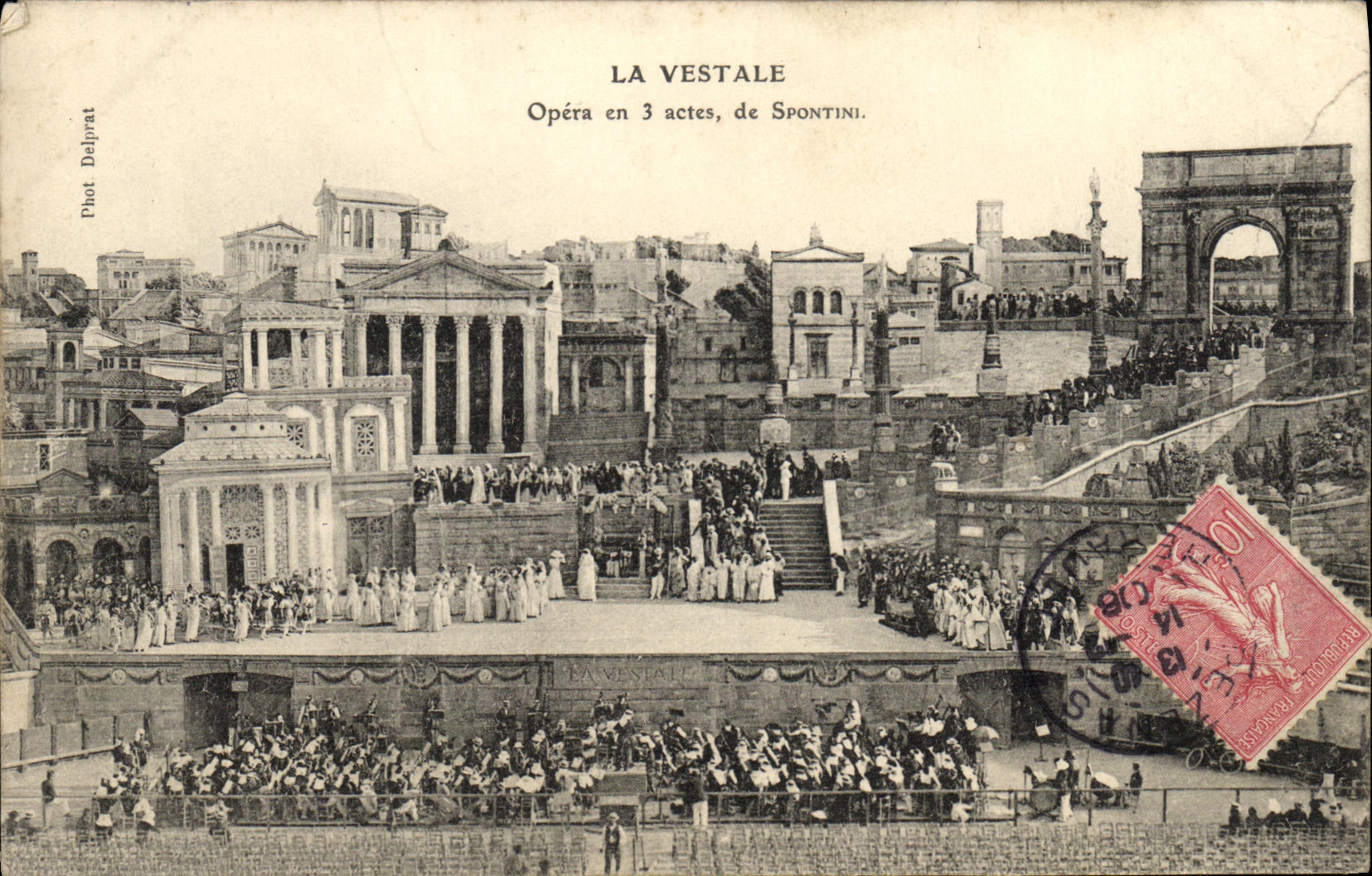 VINTAGE POSTCARD the Vestal Operated In 3 acts De Spontini