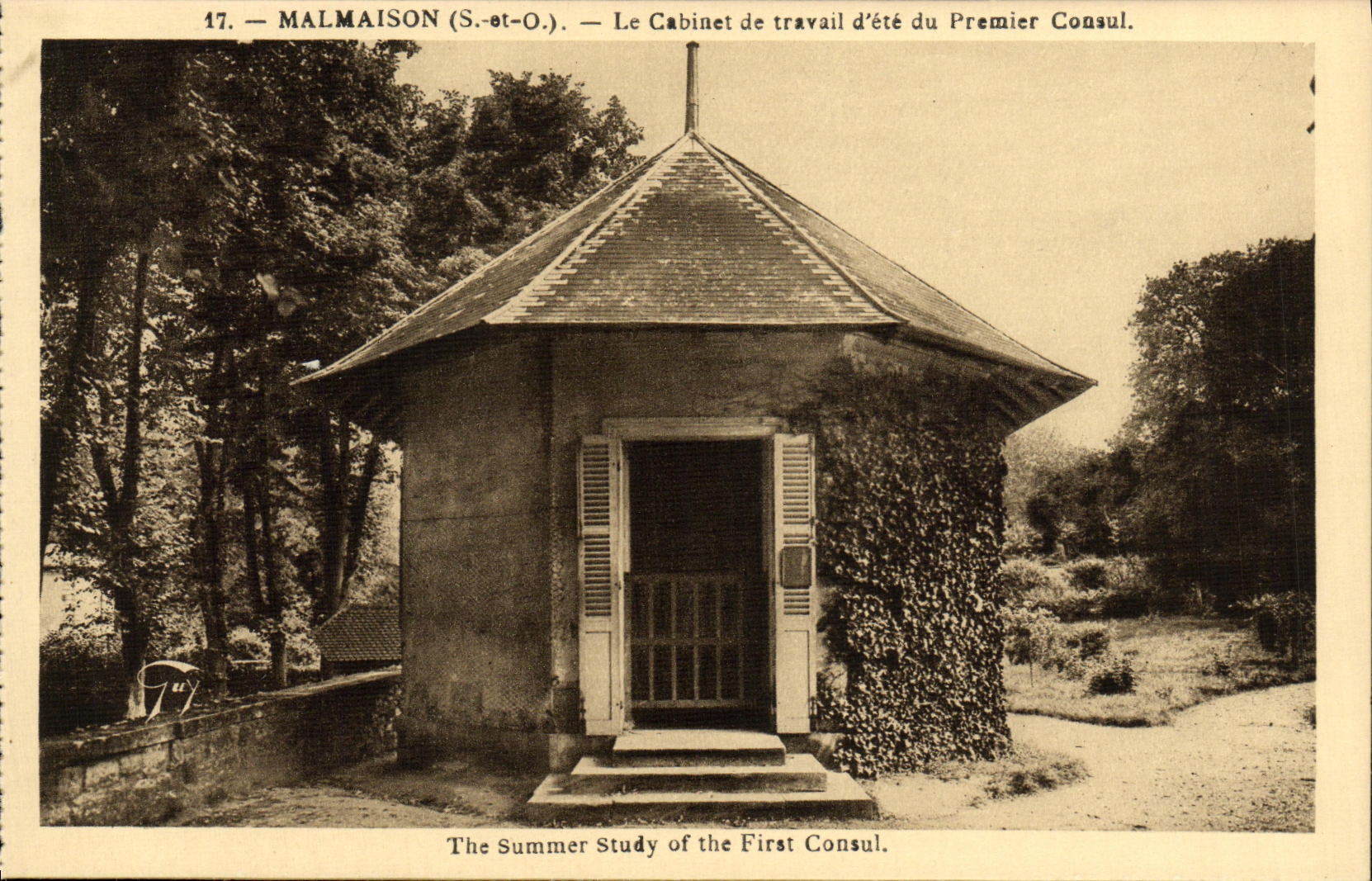 VINTAGE POSTCARD Malmaison the Study of Summer of the first caonsul